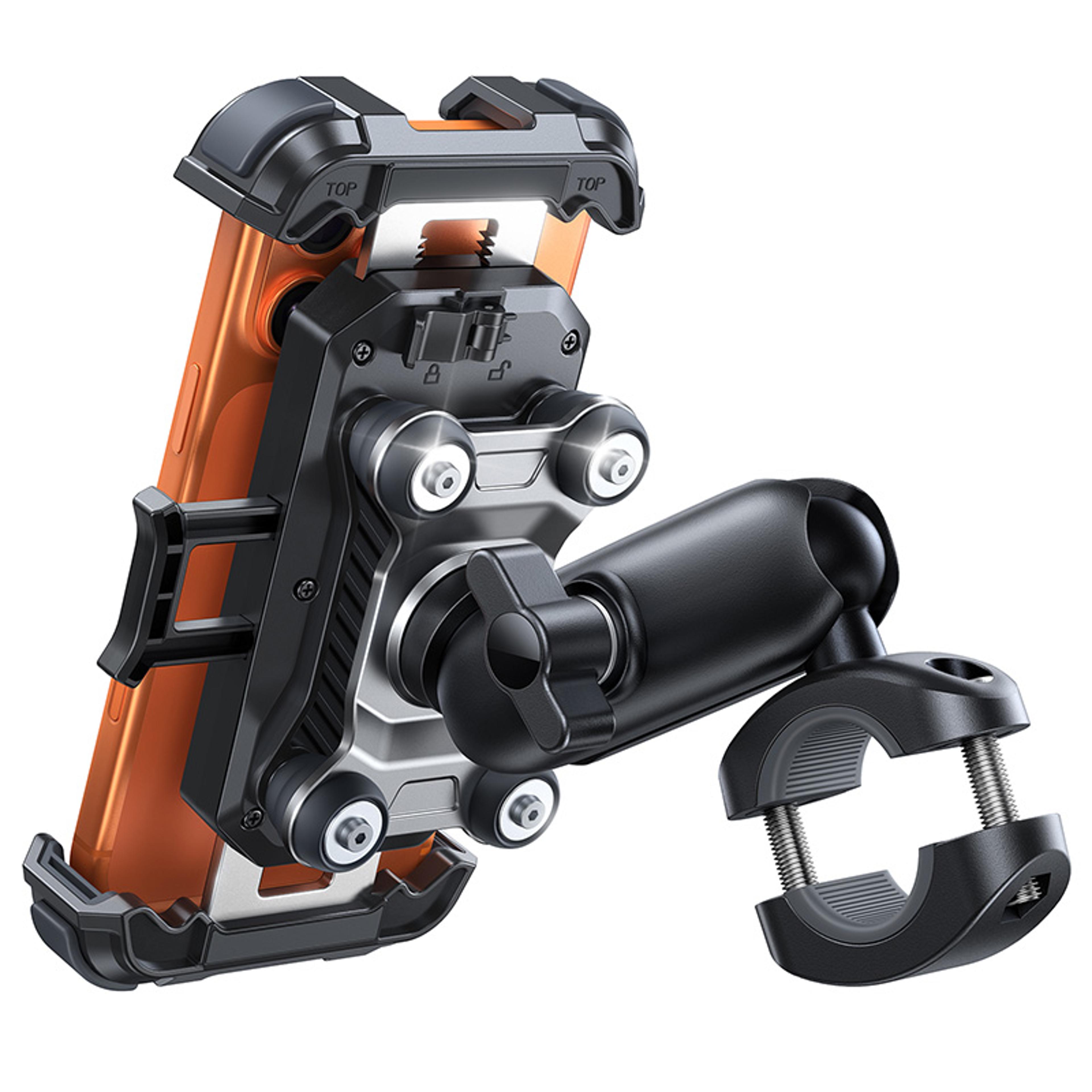 universal motorcycle phone holder with vibration dampener secure bike phone mount for bikes & scooters