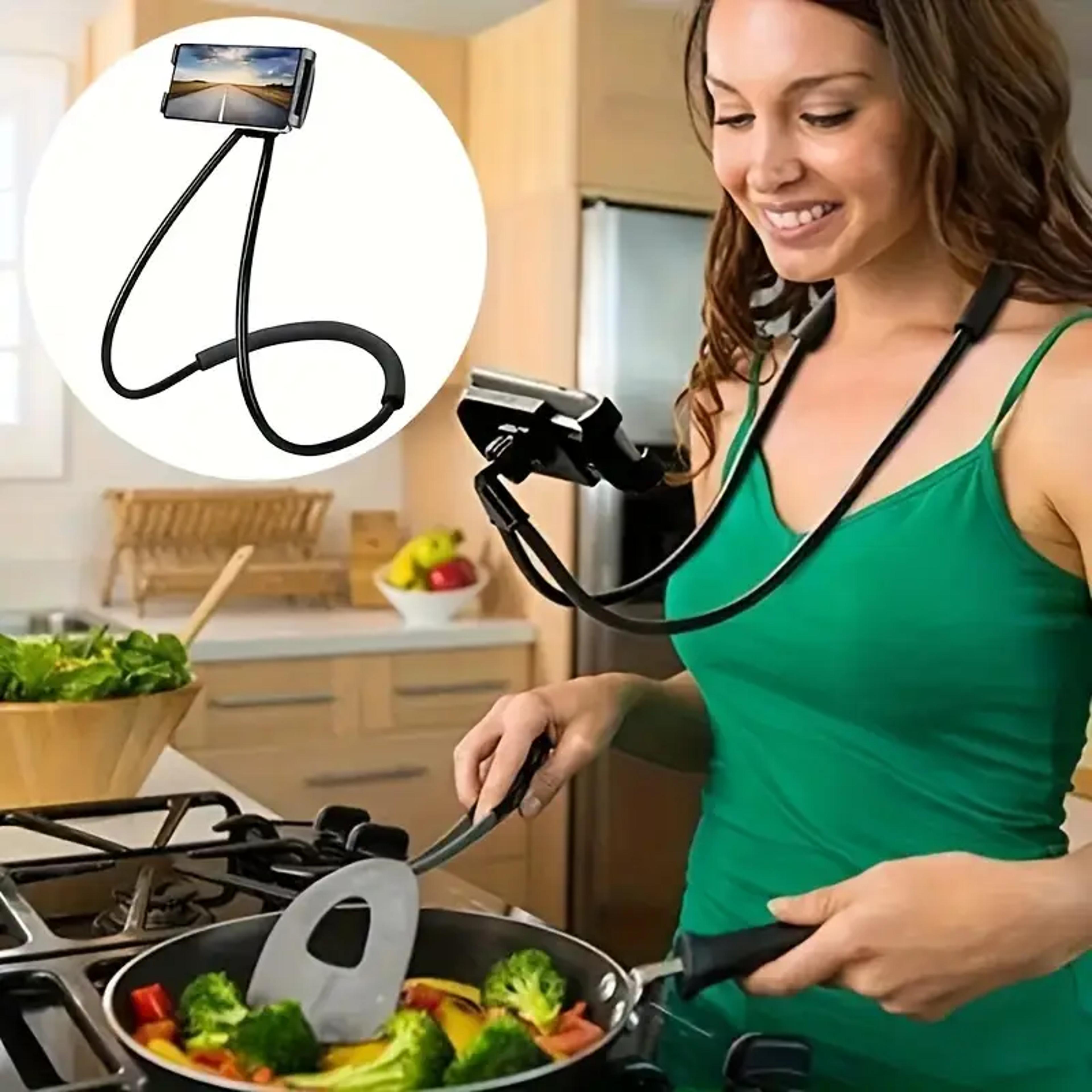 hands free neck phone holder flexible tablet mount for bed travel & reading