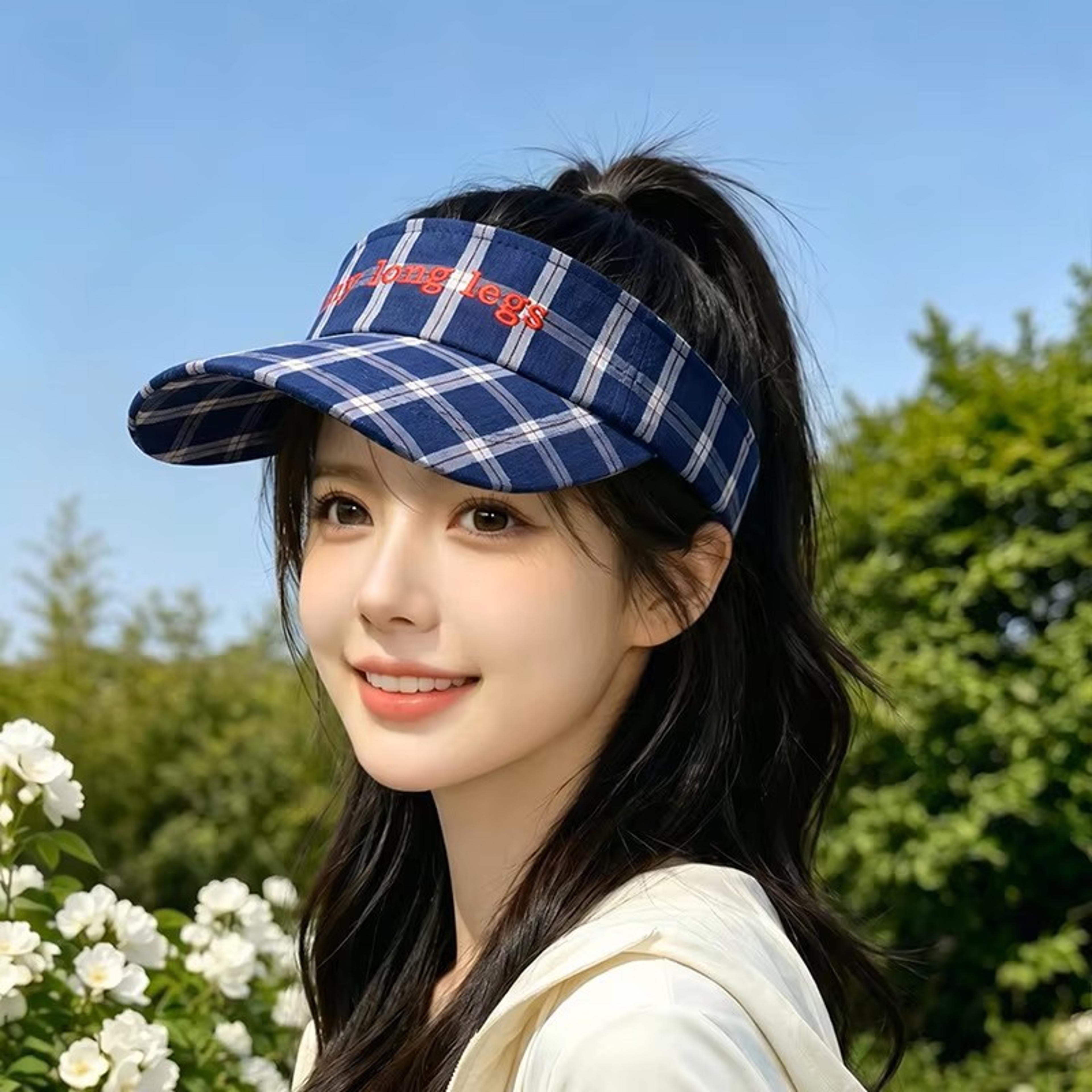 women's sun visor adjustable visor cap breathable summer sports hat with velcro closure