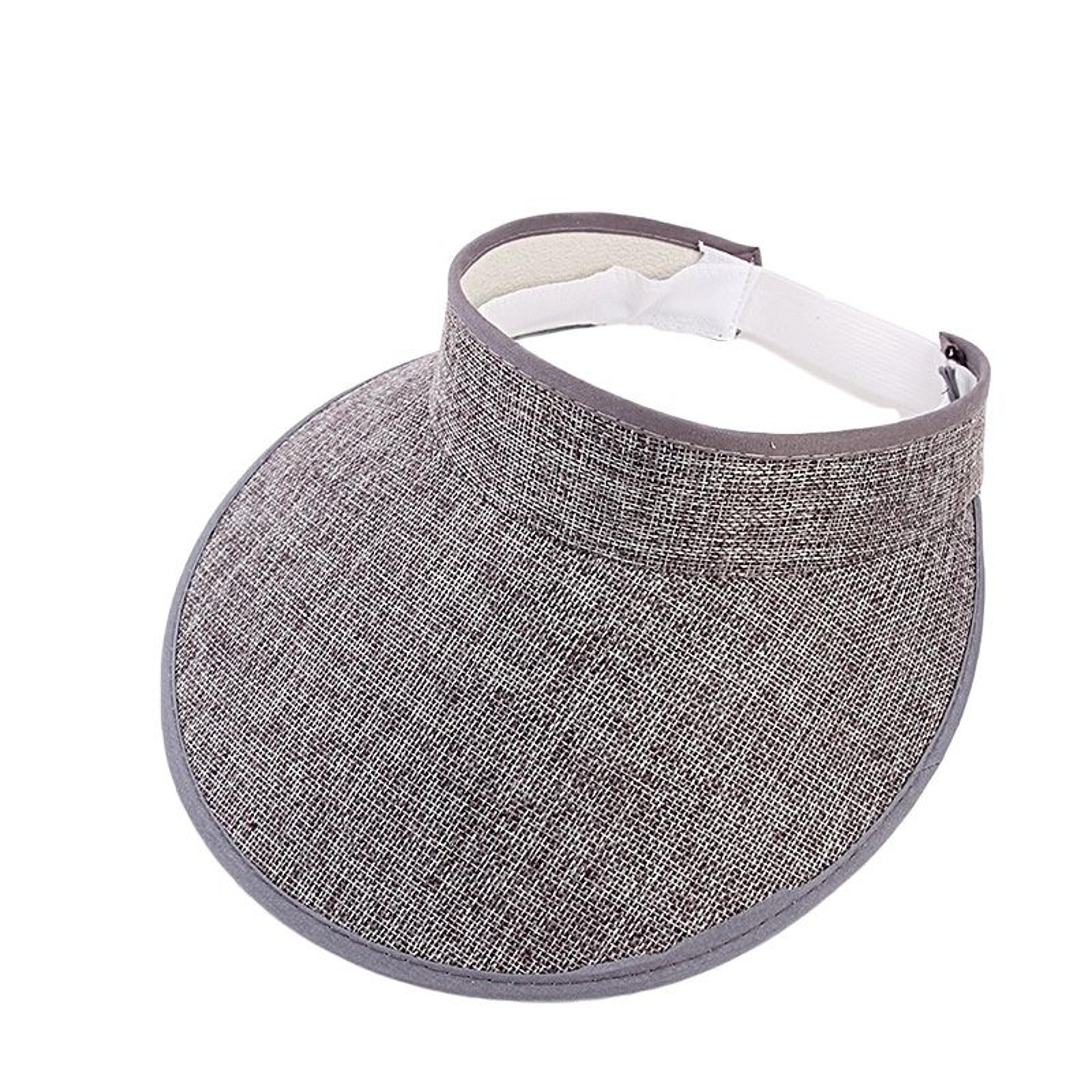 women's sun visor faux linen summer visor hat with uv protection adjustable fit
