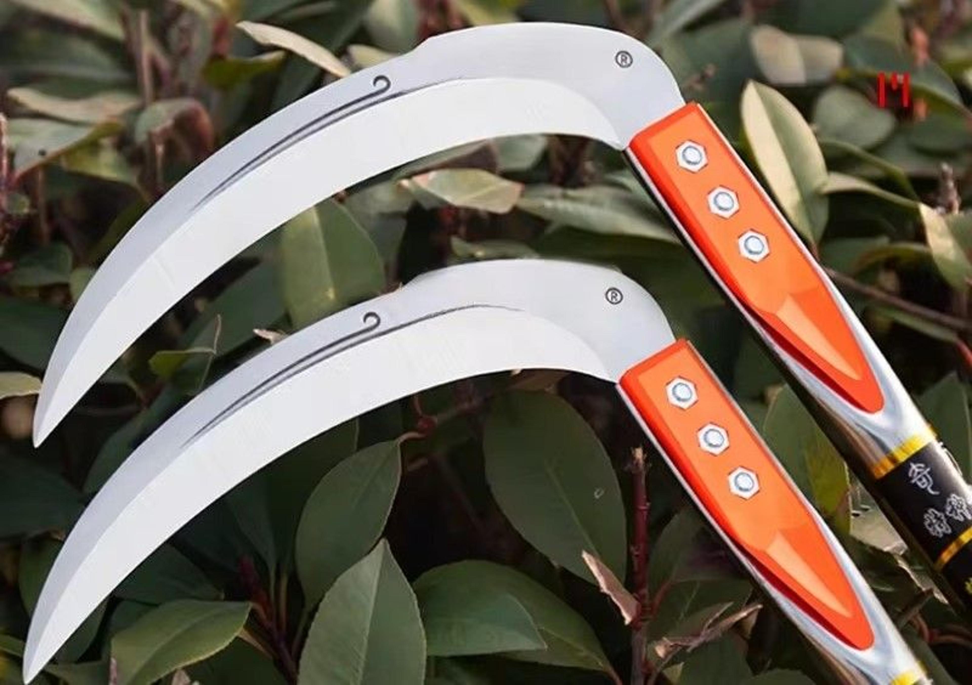 manual grass sickle crack weeding tool long handle garden weed cutter for lawn, farm & road edges