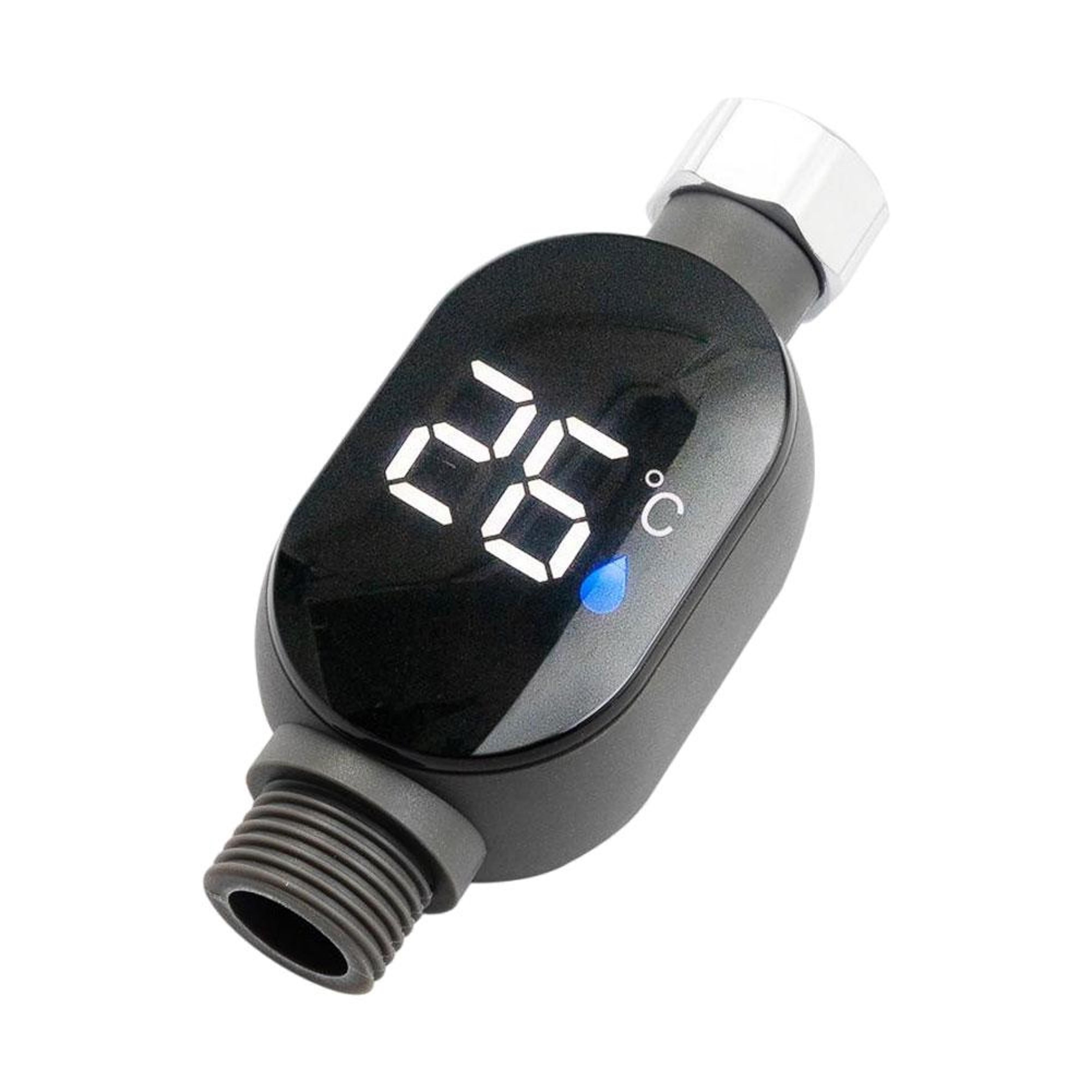 smart shower water thermometer with led digital display & touch activation for safe bathing