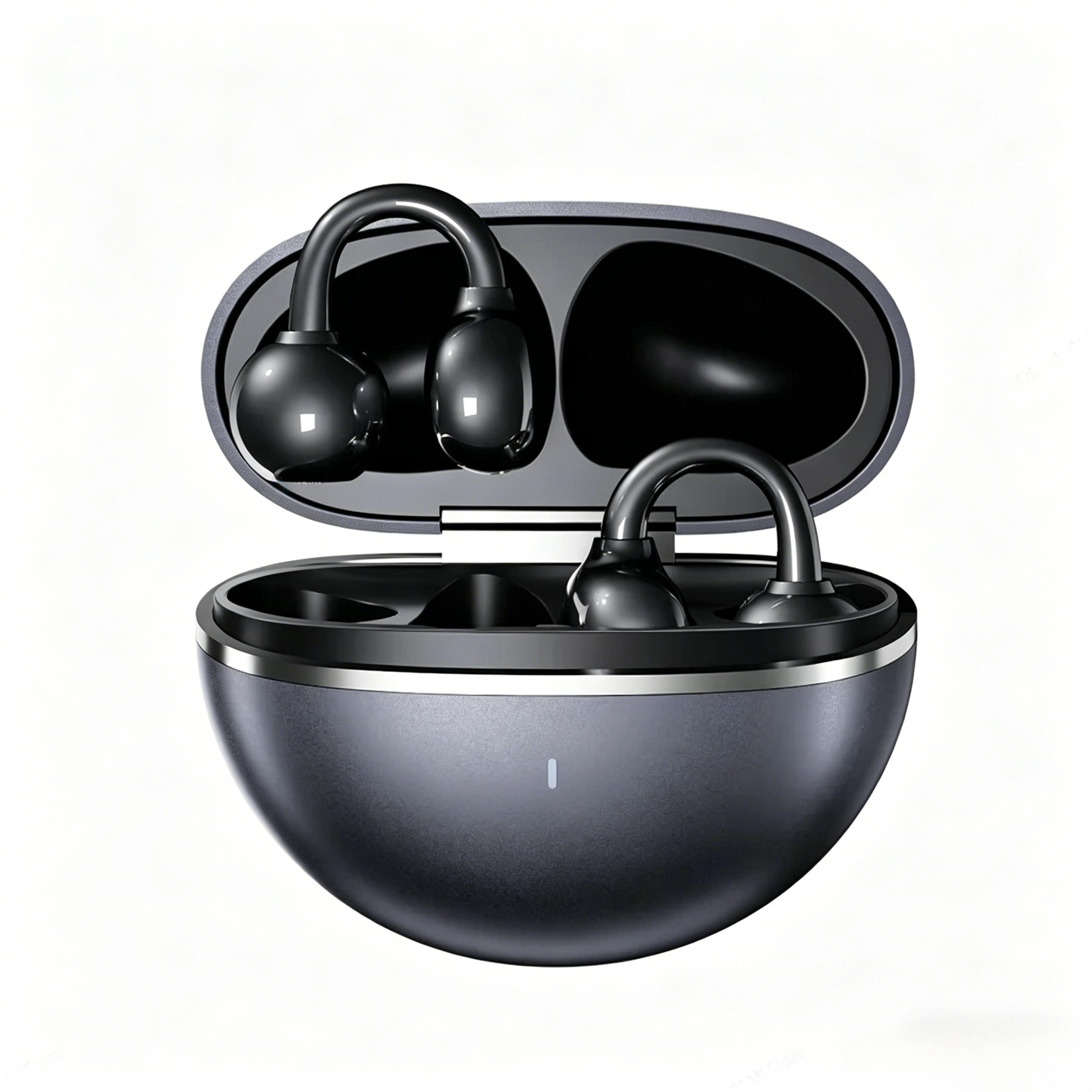 open ear earbuds bluetooth ear clip headphones with hd stereo sound & mic for sports