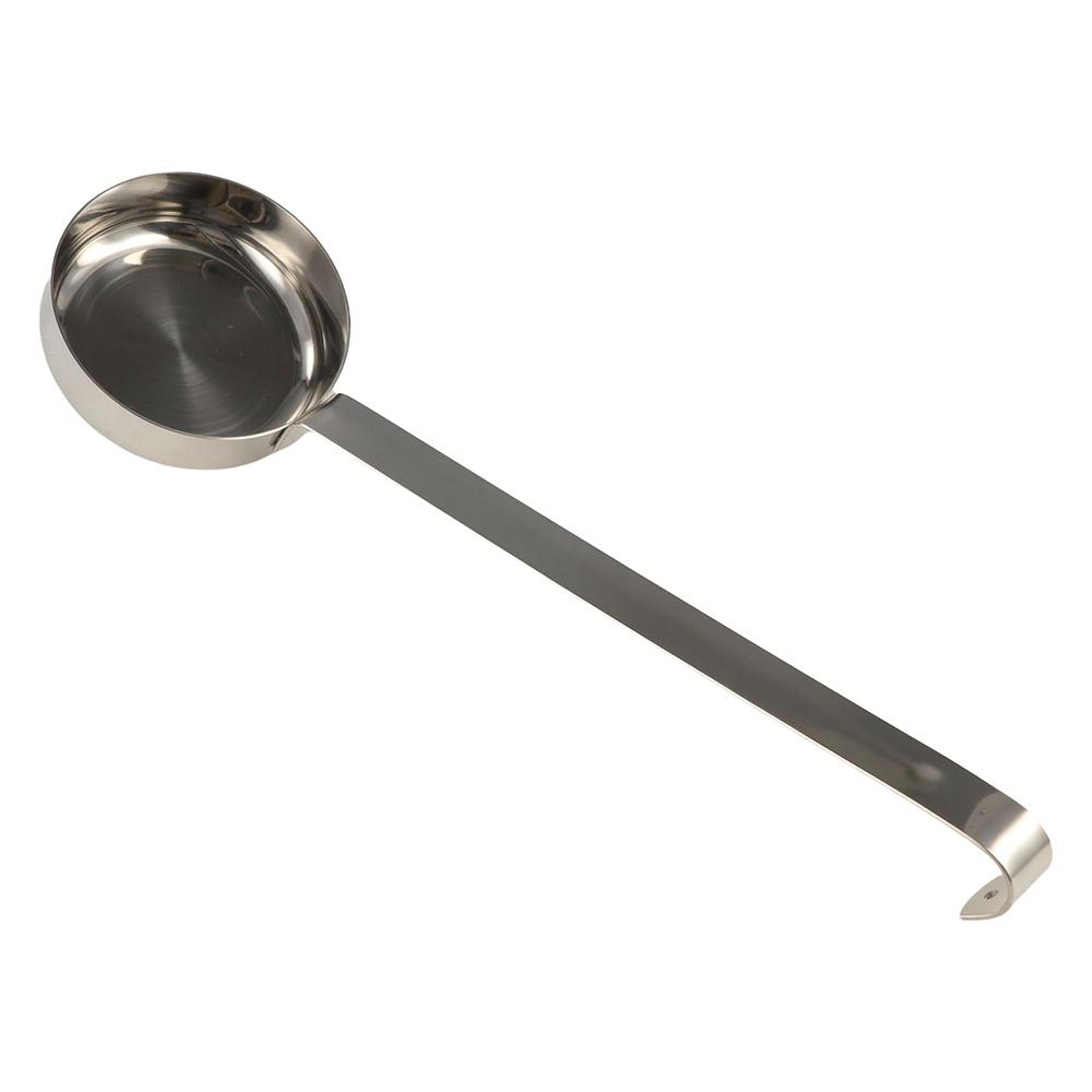 professional pizza sauce ladle with flat bottom design & long handle serving spoon