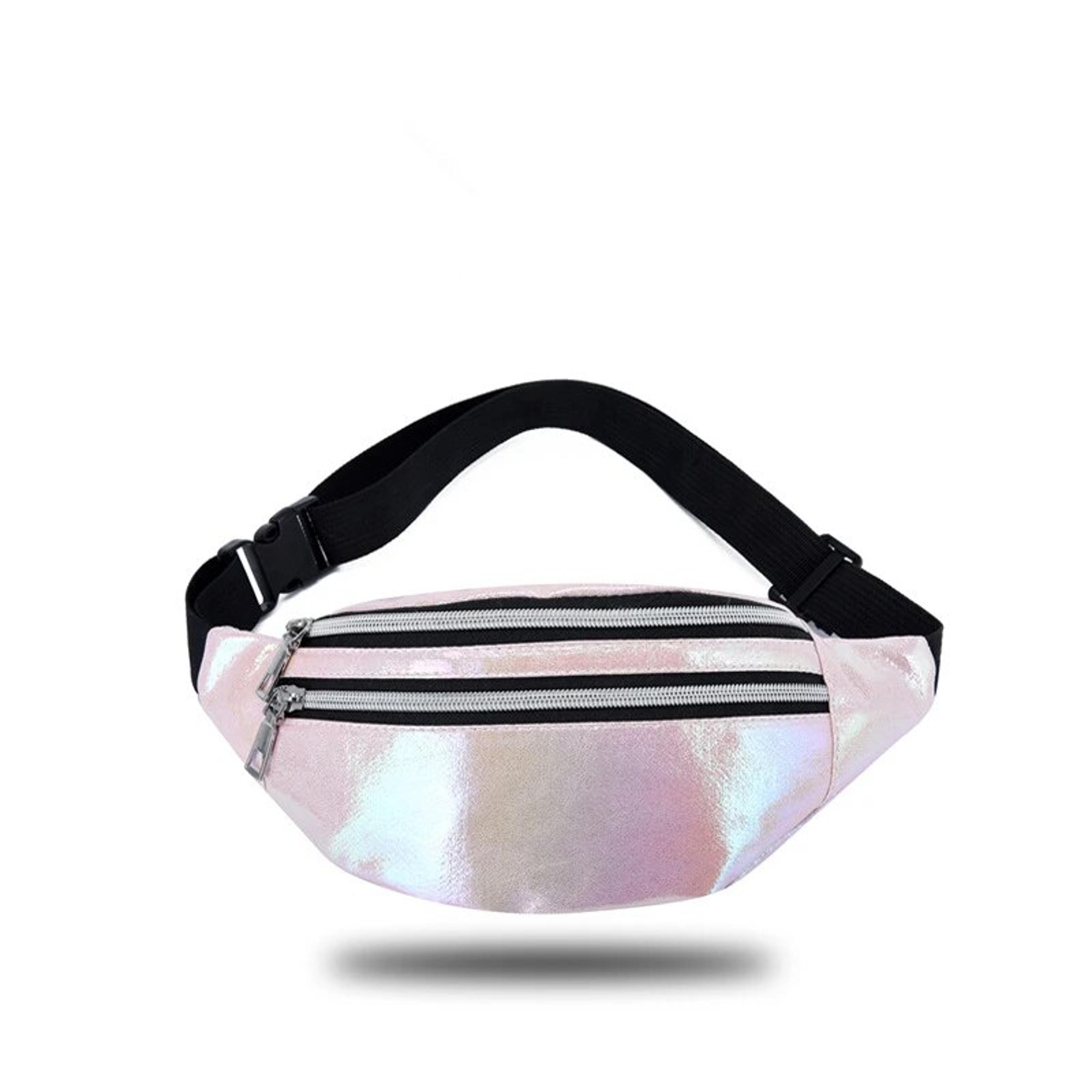 holographic fanny pack reflective waist bag for festivals, travel & everyday style
