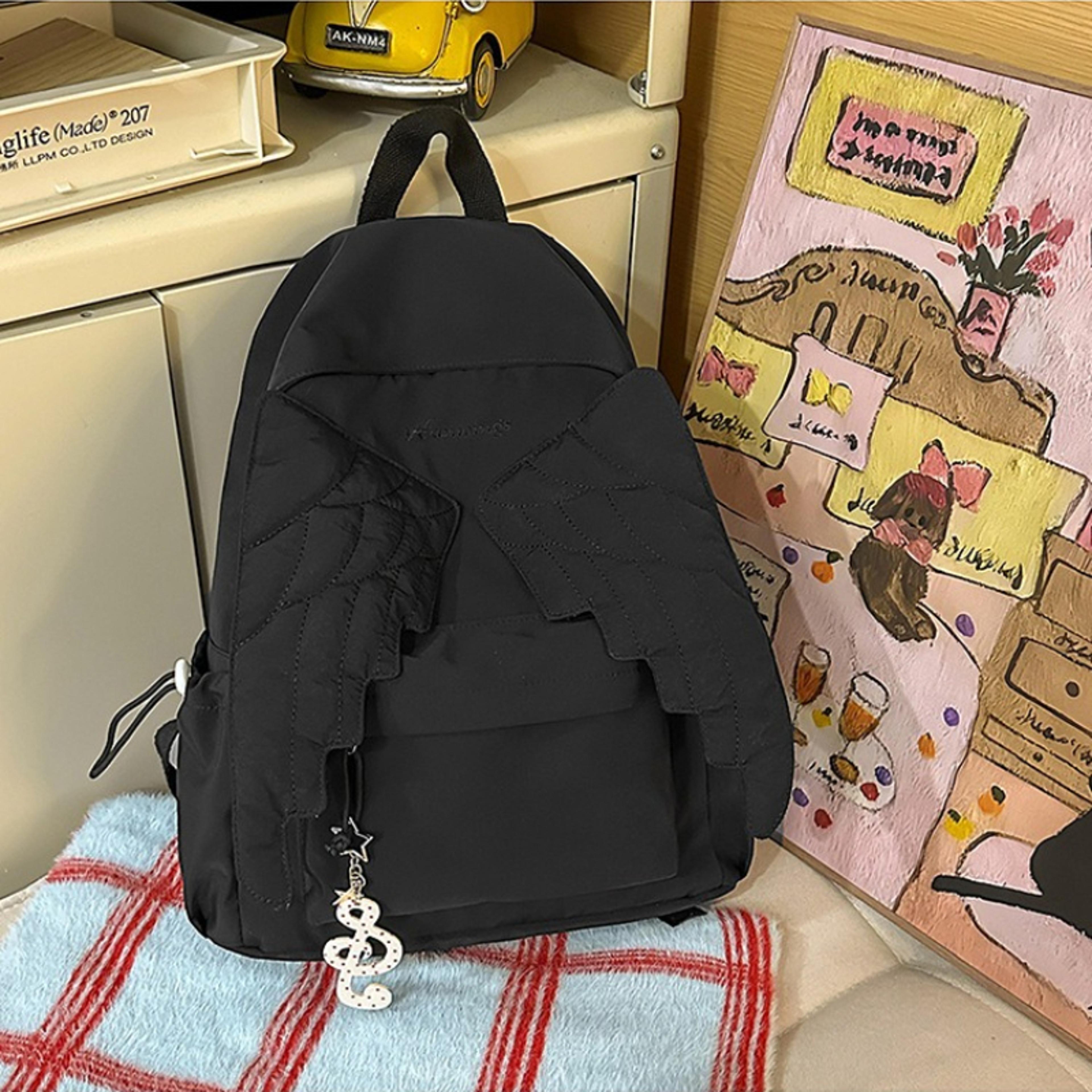 angel wings backpack for girls, back to school backpack large capacity college backpack for women