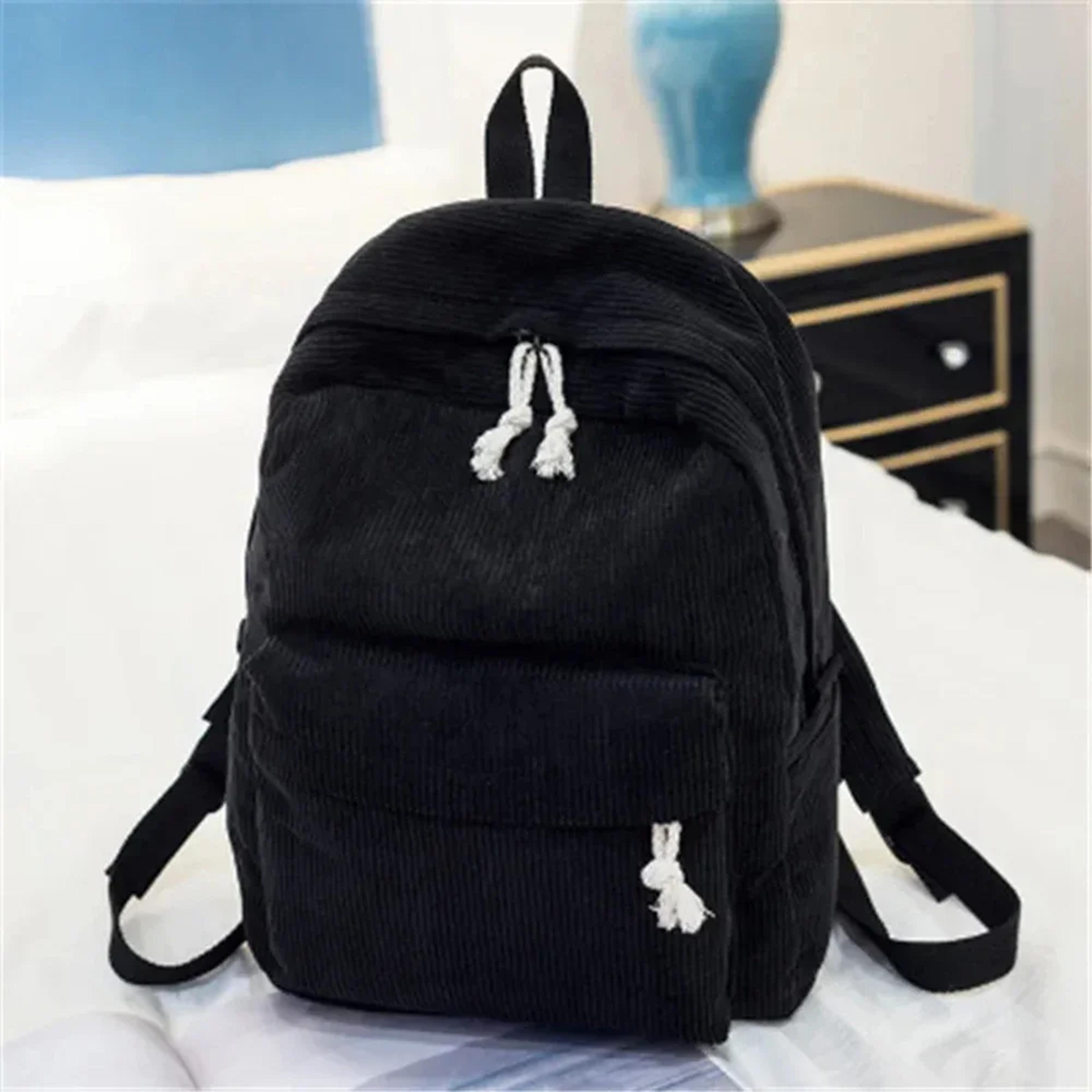 corduroy student backpack with anti theft design, back to school backpack for teens