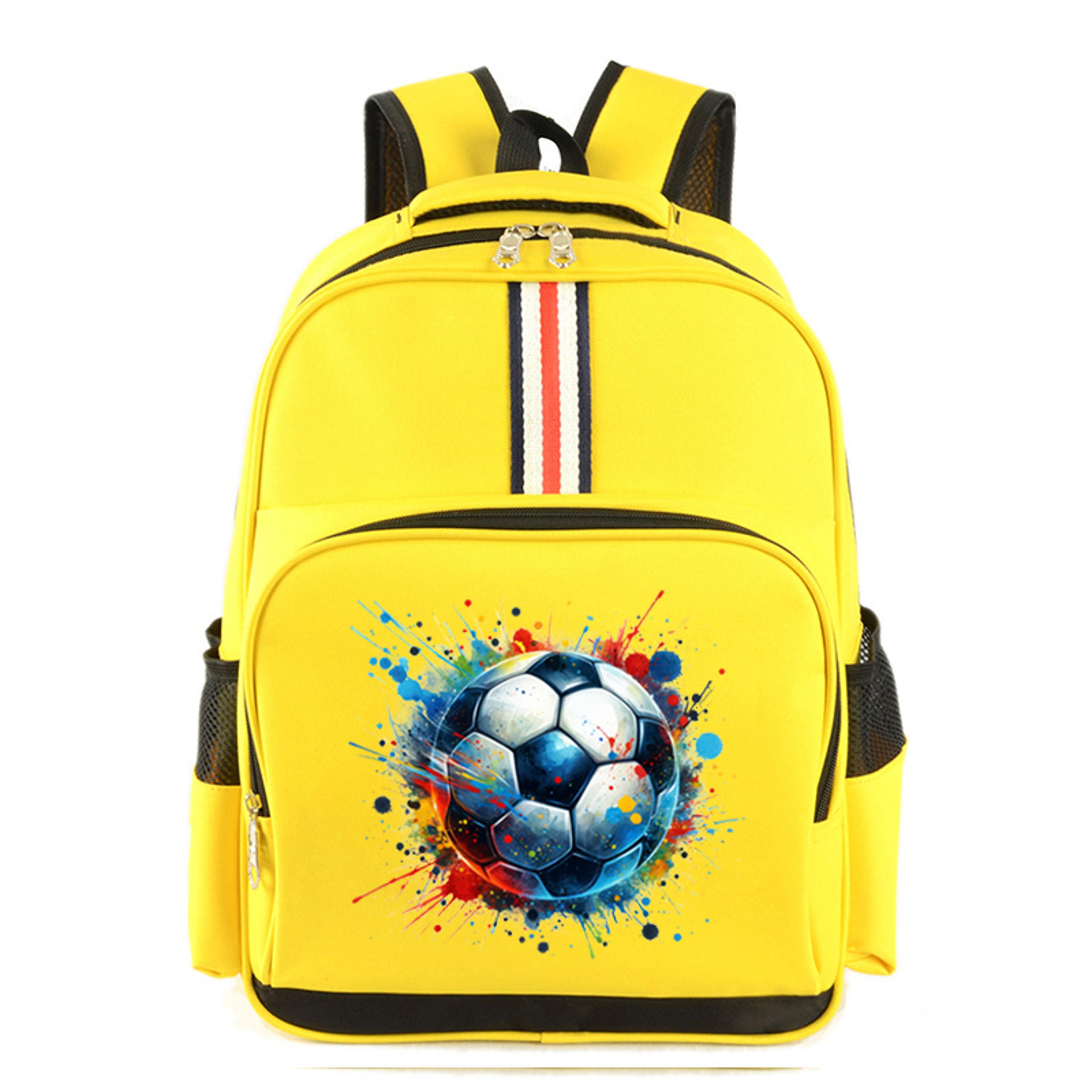 soccer backpack for kids watercolor print primary school bookbag