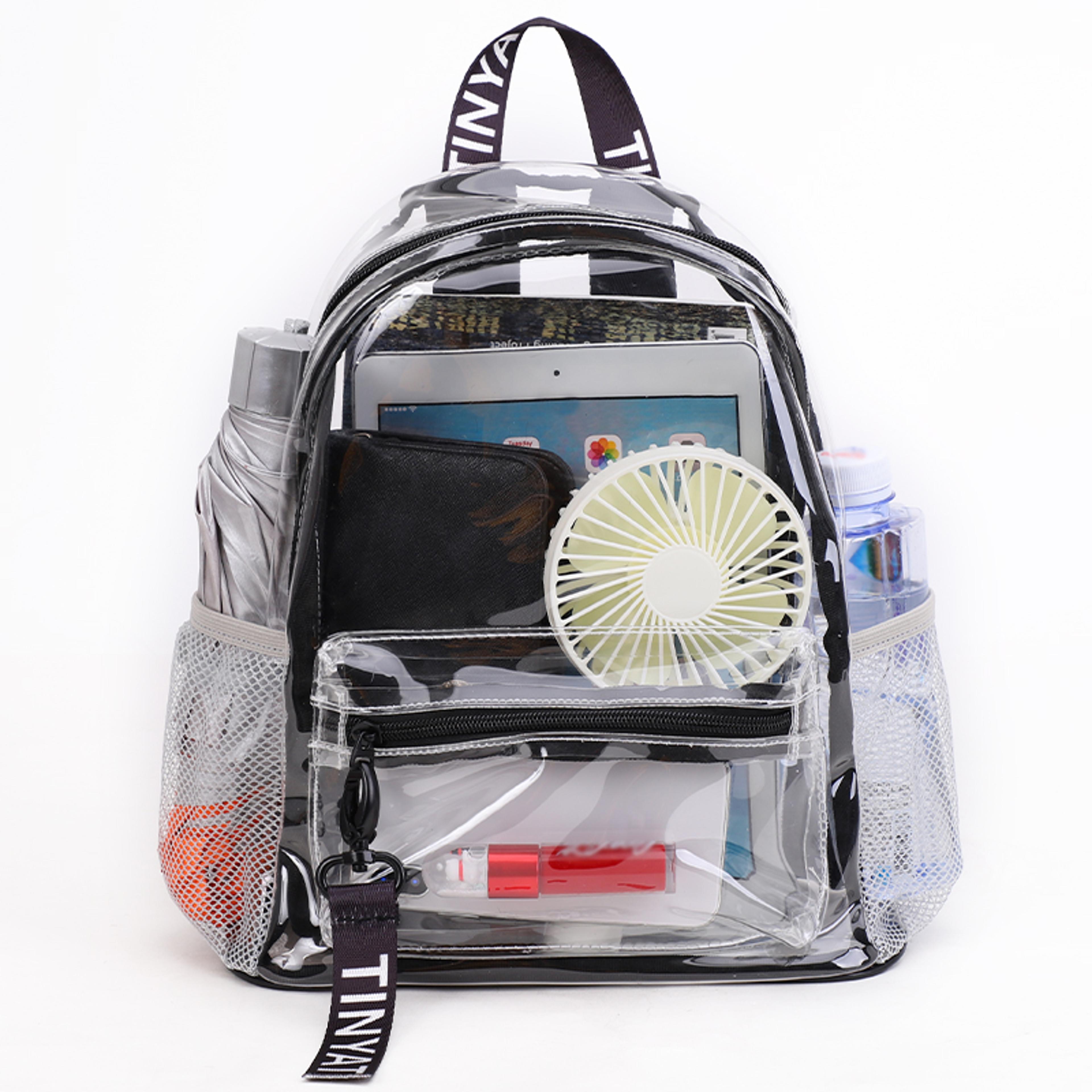 heavy duty clear backpack large capacity transparent school & travel backpack