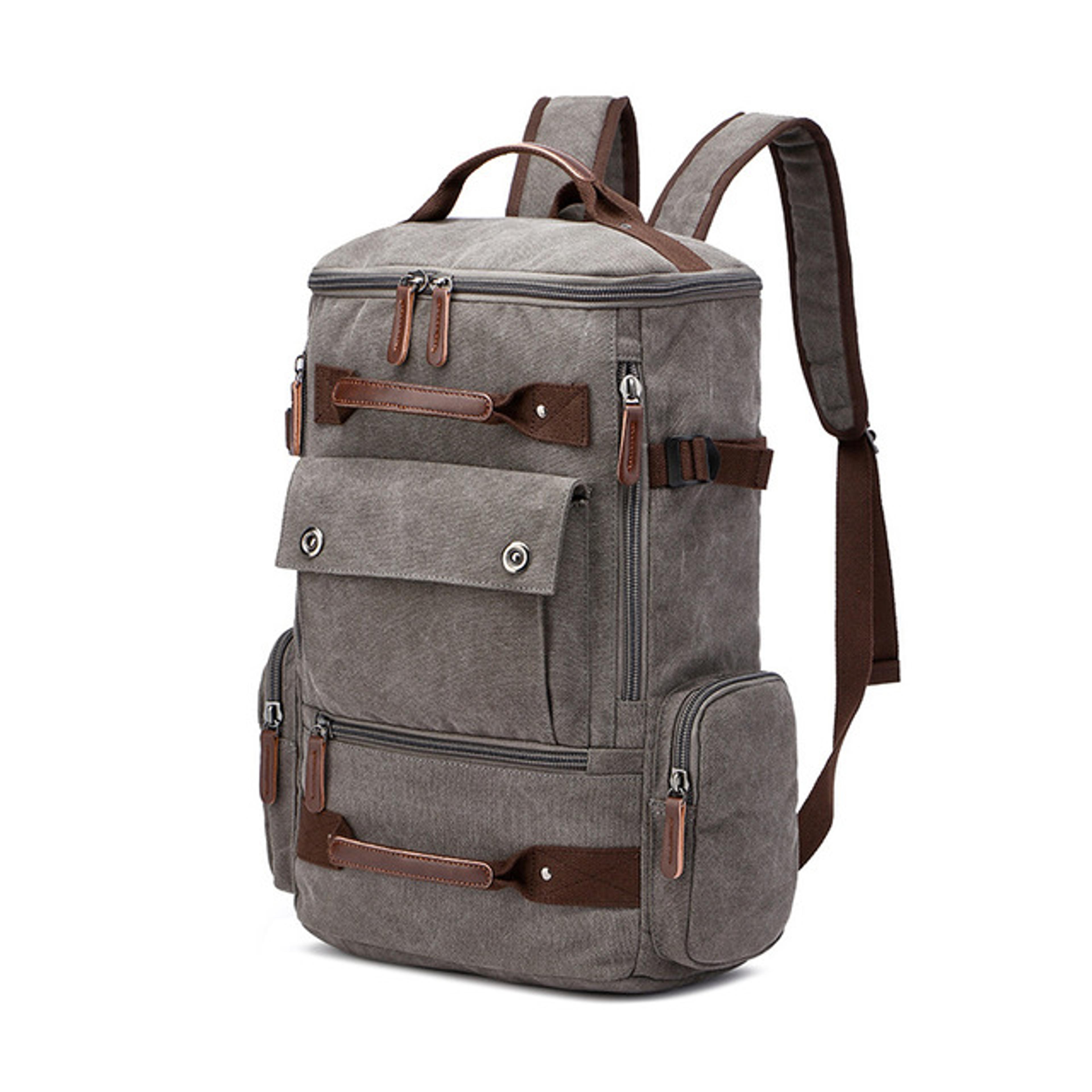 vintage canvas laptop backpack large capacity travel school rucksack for men