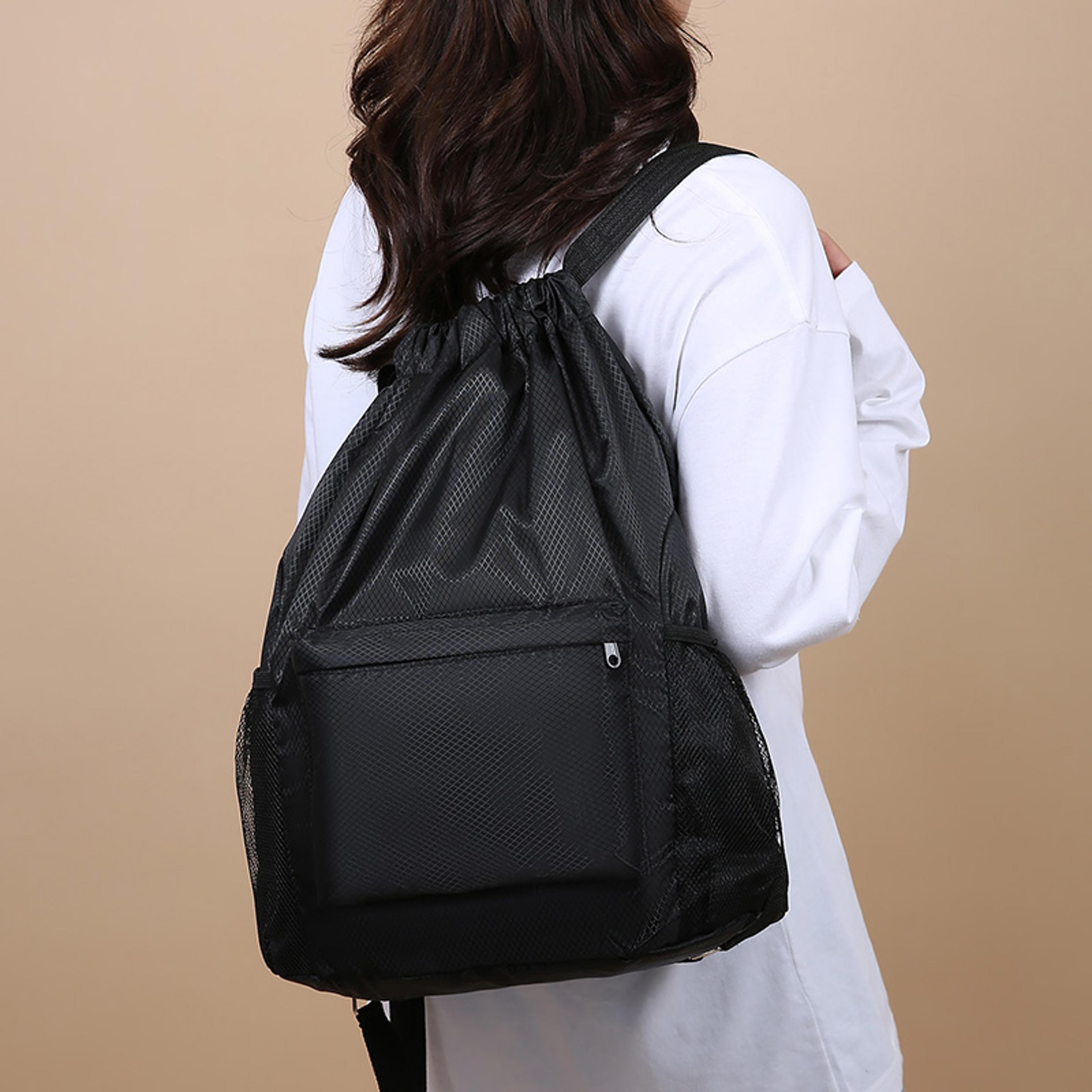 drawstring gym bag waterproof cinch sack backpack for sports, travel & everyday carry