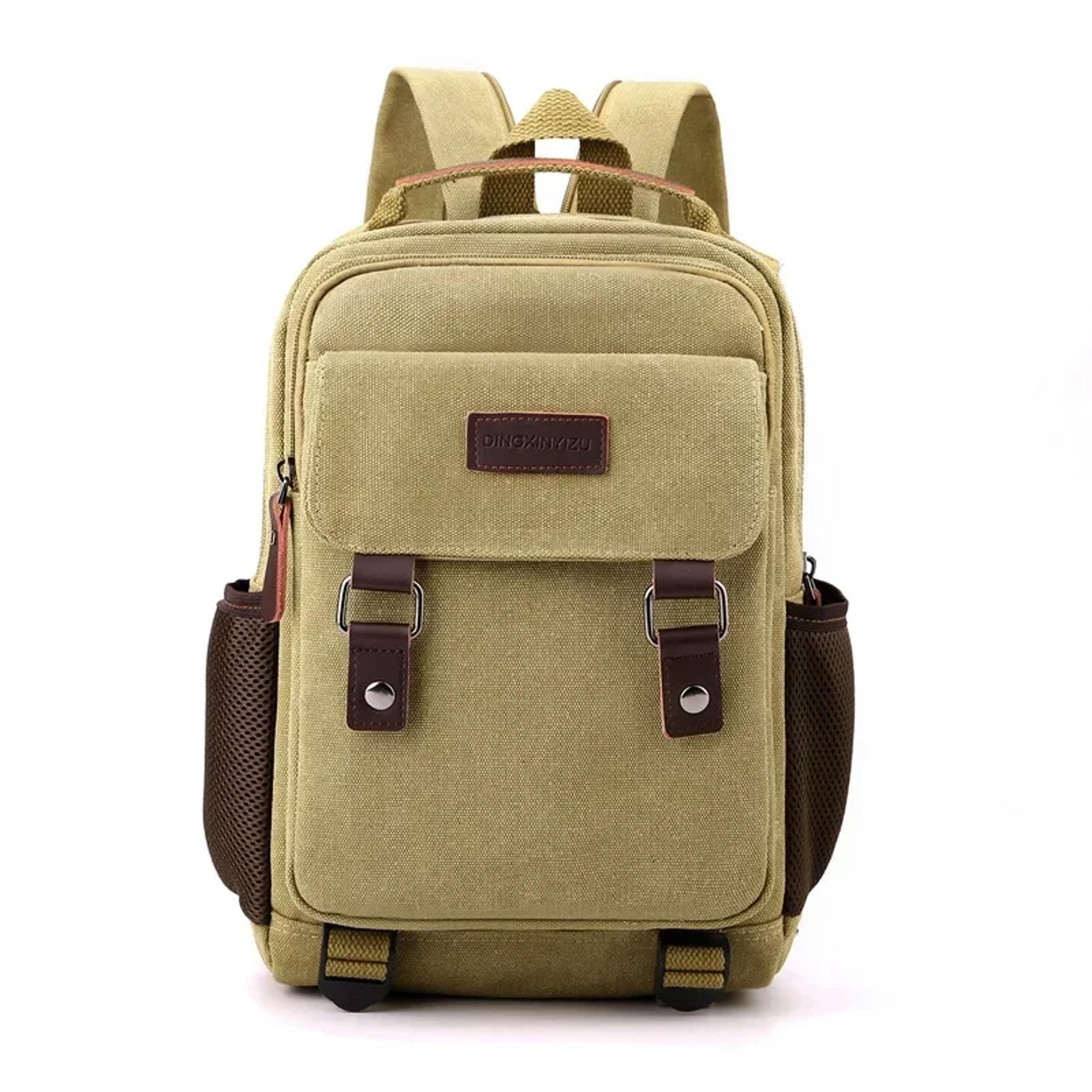 small men's backpack canvas crossbody daypack for travel, work & everyday carry