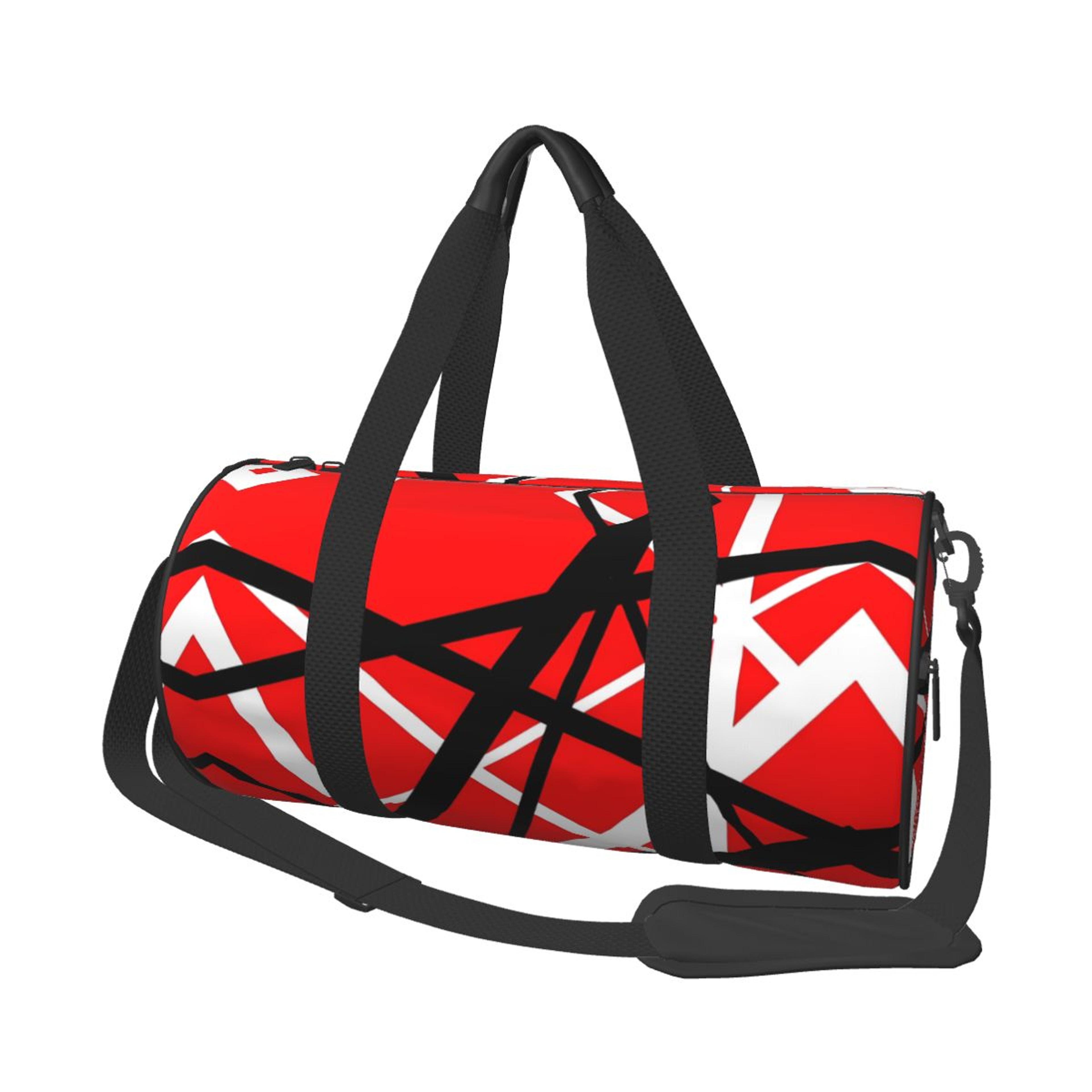 van halen vintage gym duffel bag with shoe compartment for sports, travel & weekend getaways