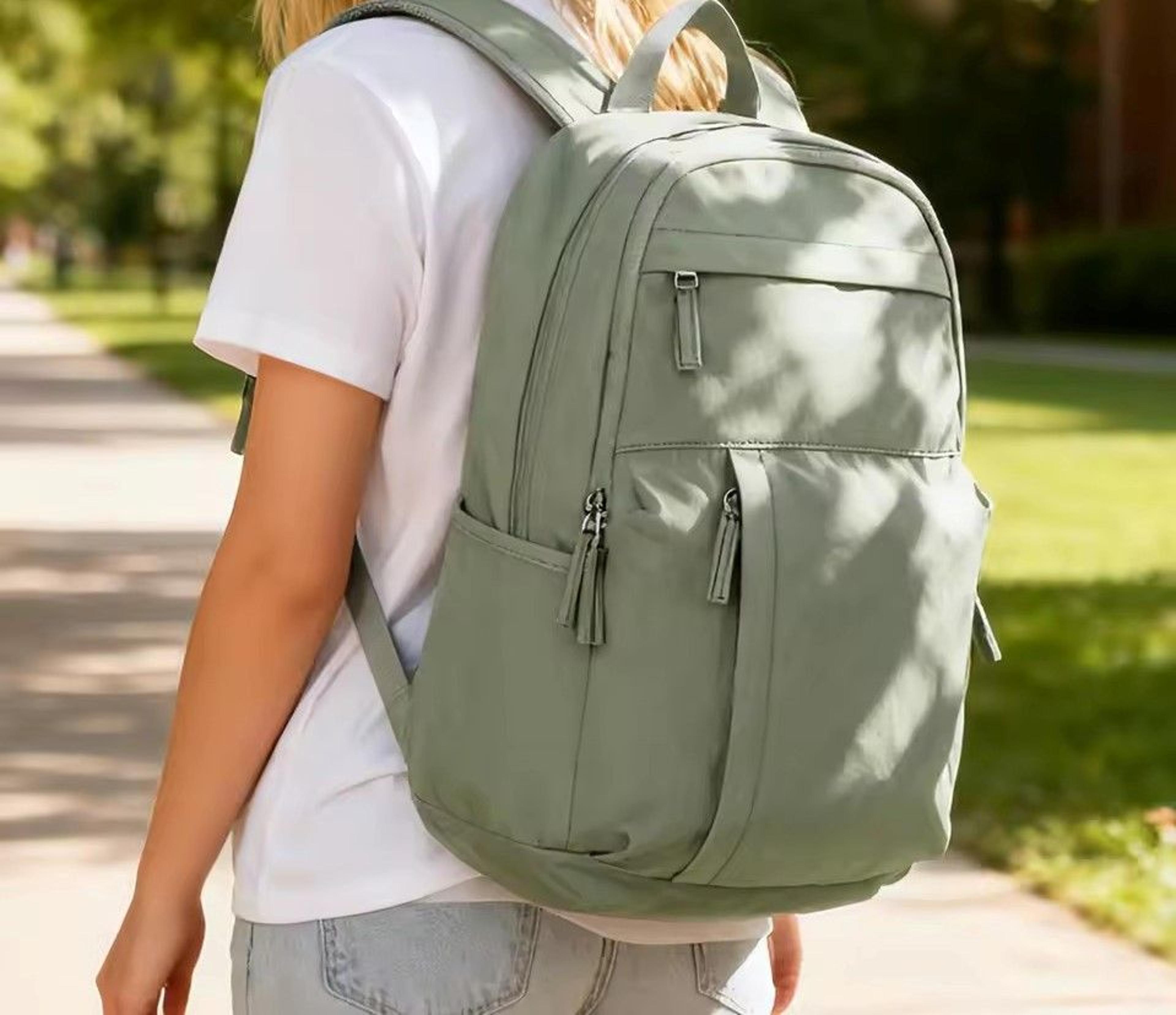 casual school laptop backpack for girls, back to school backpack, multi pocket travel book bag