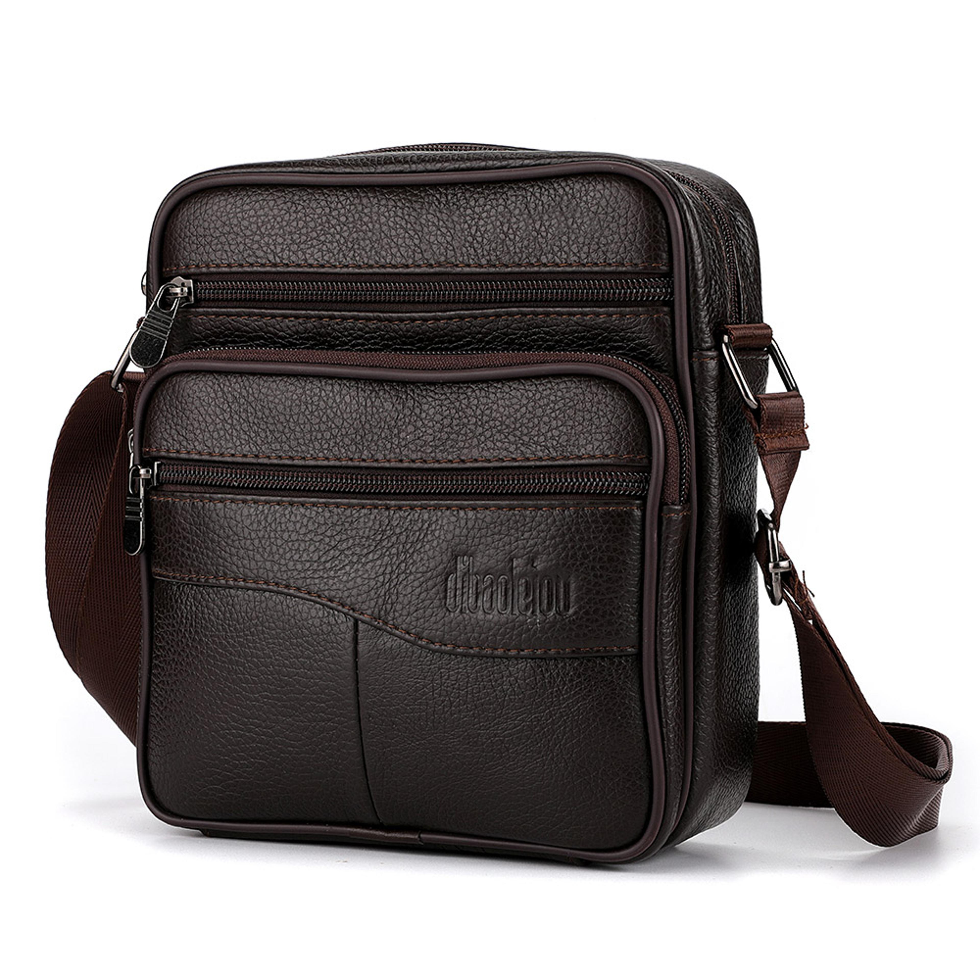 premium genuine leather messenger bag for men, back to school backpack, large business crossbody shoulder tote