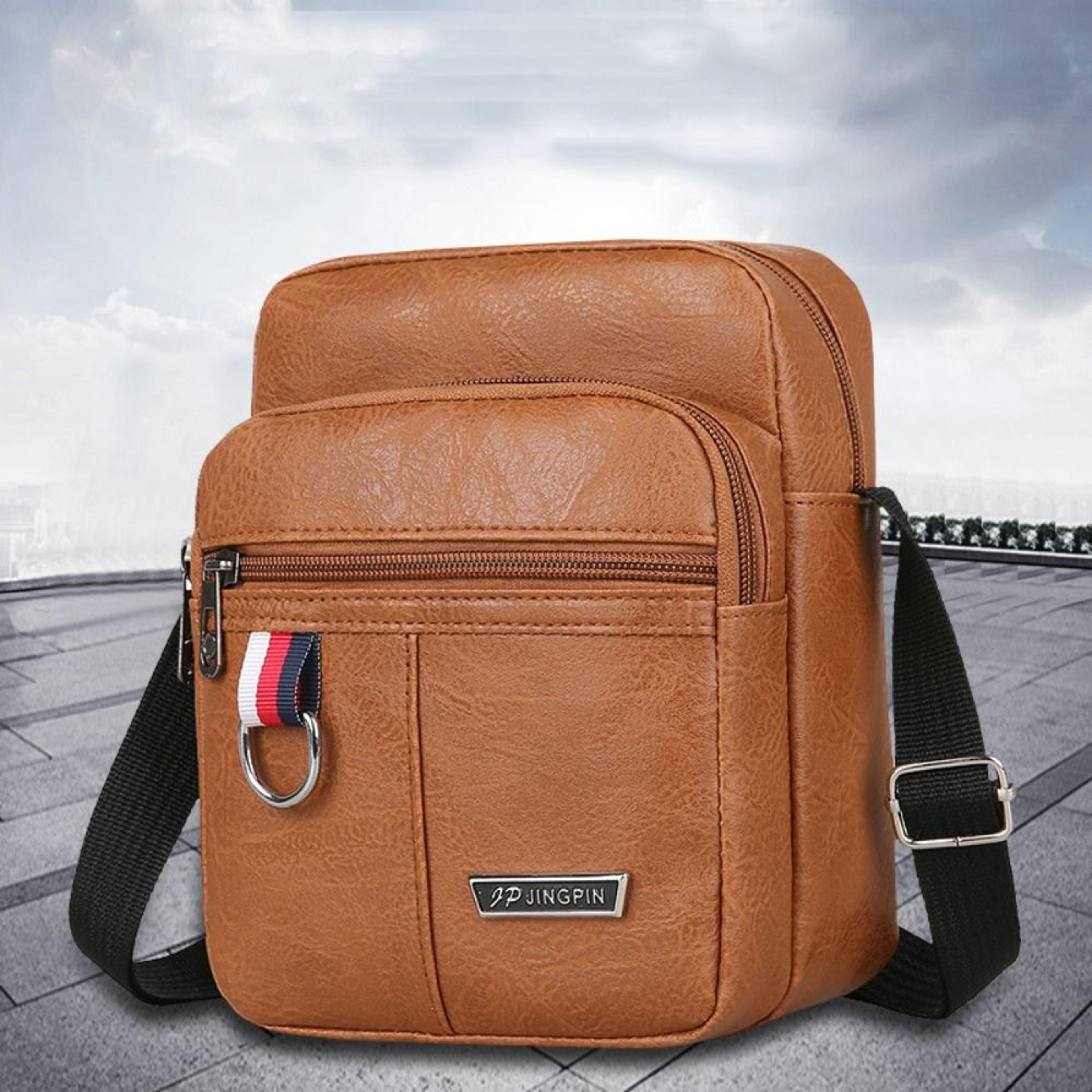 urban voyager leather messenger bag for men large capacity men's shoulder bag waterproof pu leather