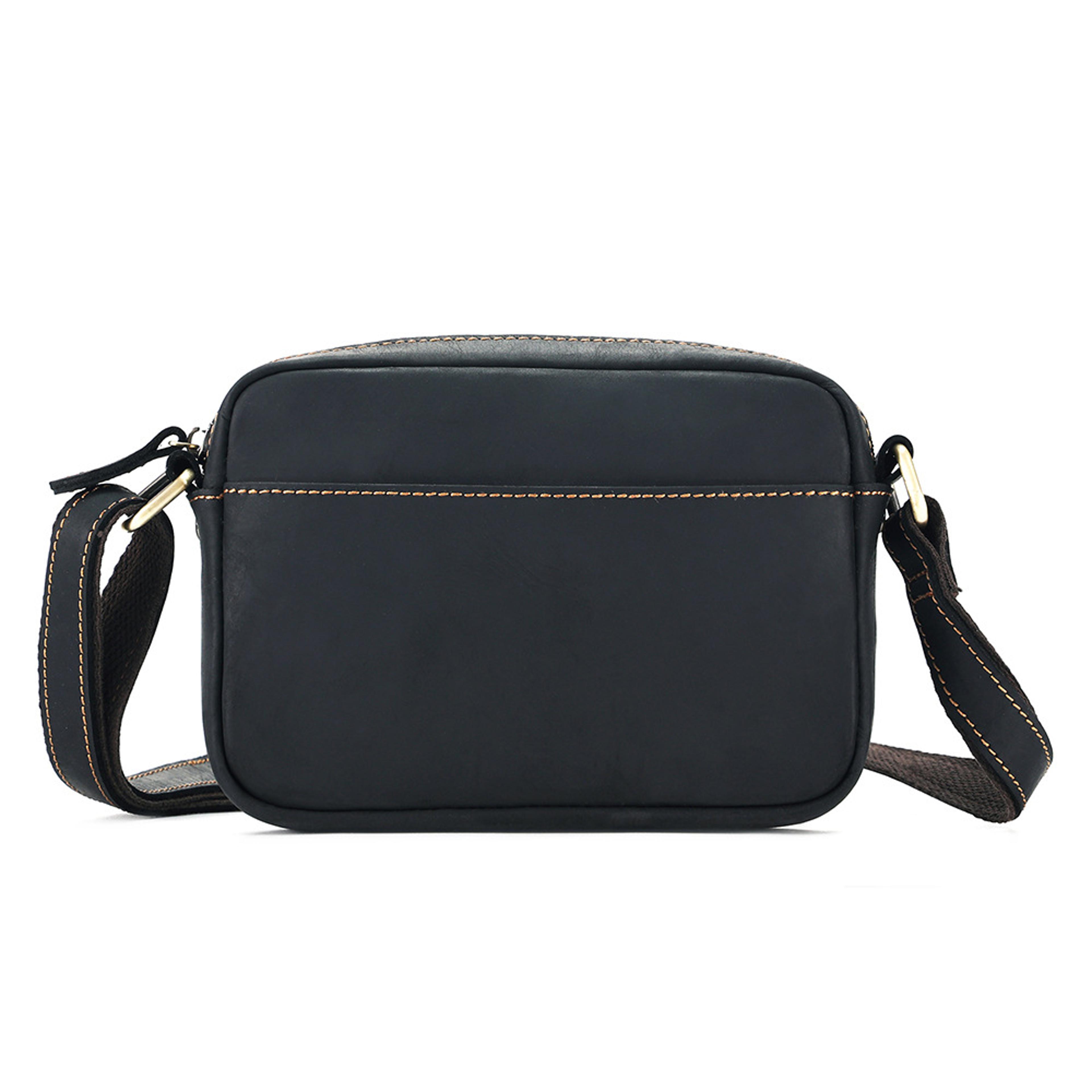 retro genuine leather crossbody bag for men vintage messenger shoulder bag