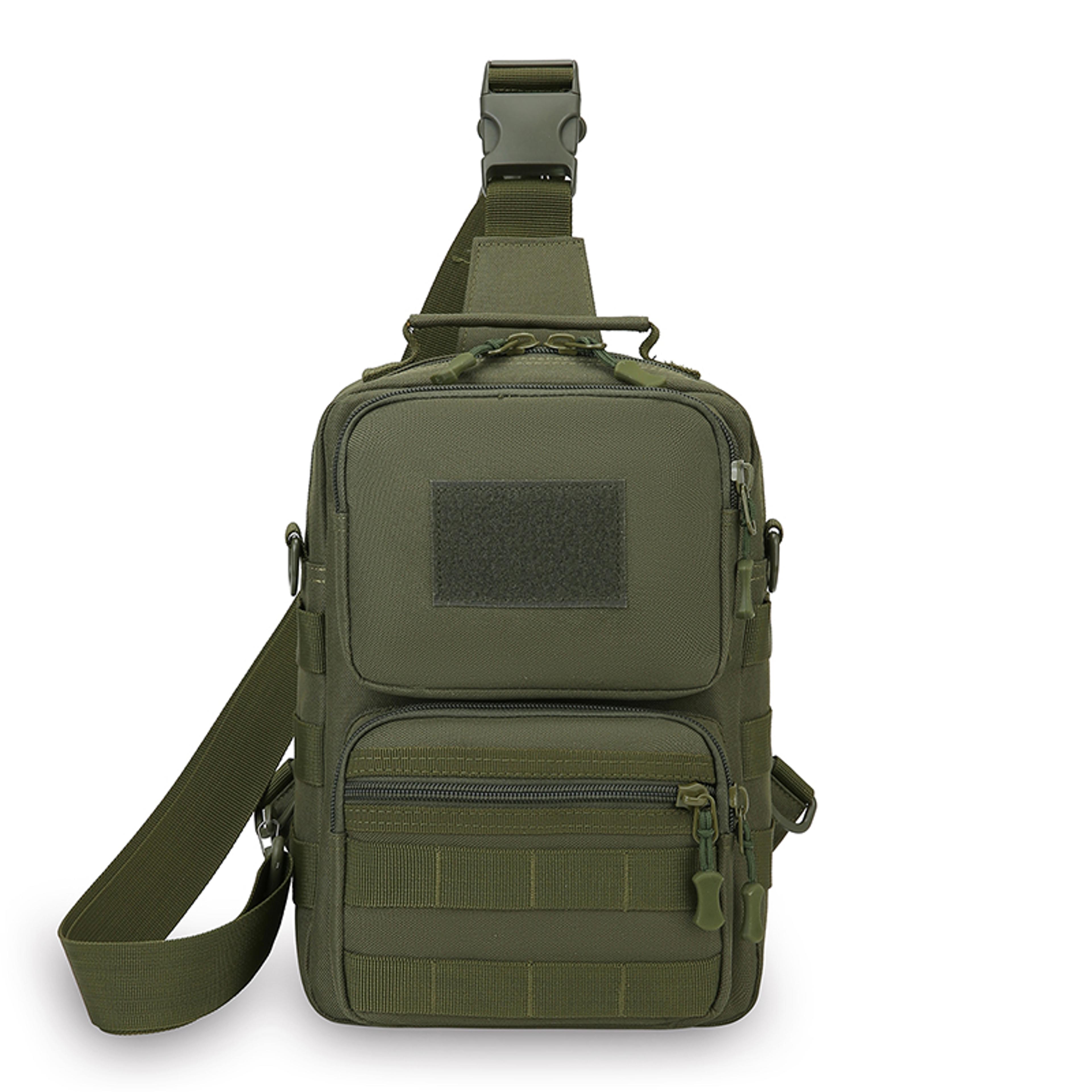 men tactical fishing chest bag, outdoor sling shoulder bag, durable crossbody pack for hiking camping cycling