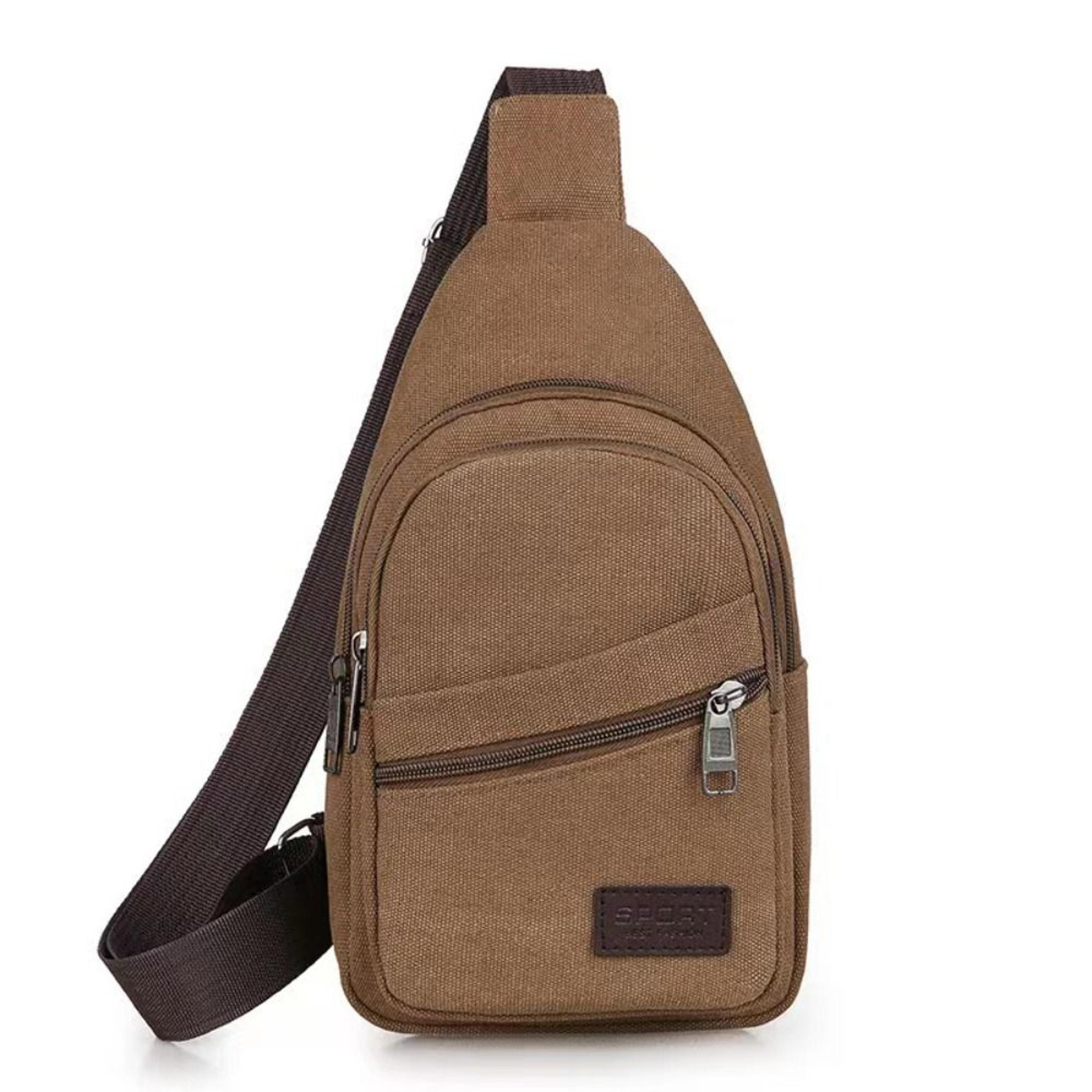 large capacity men's chest bag lightweight canvas sling crossbody shoulder bag