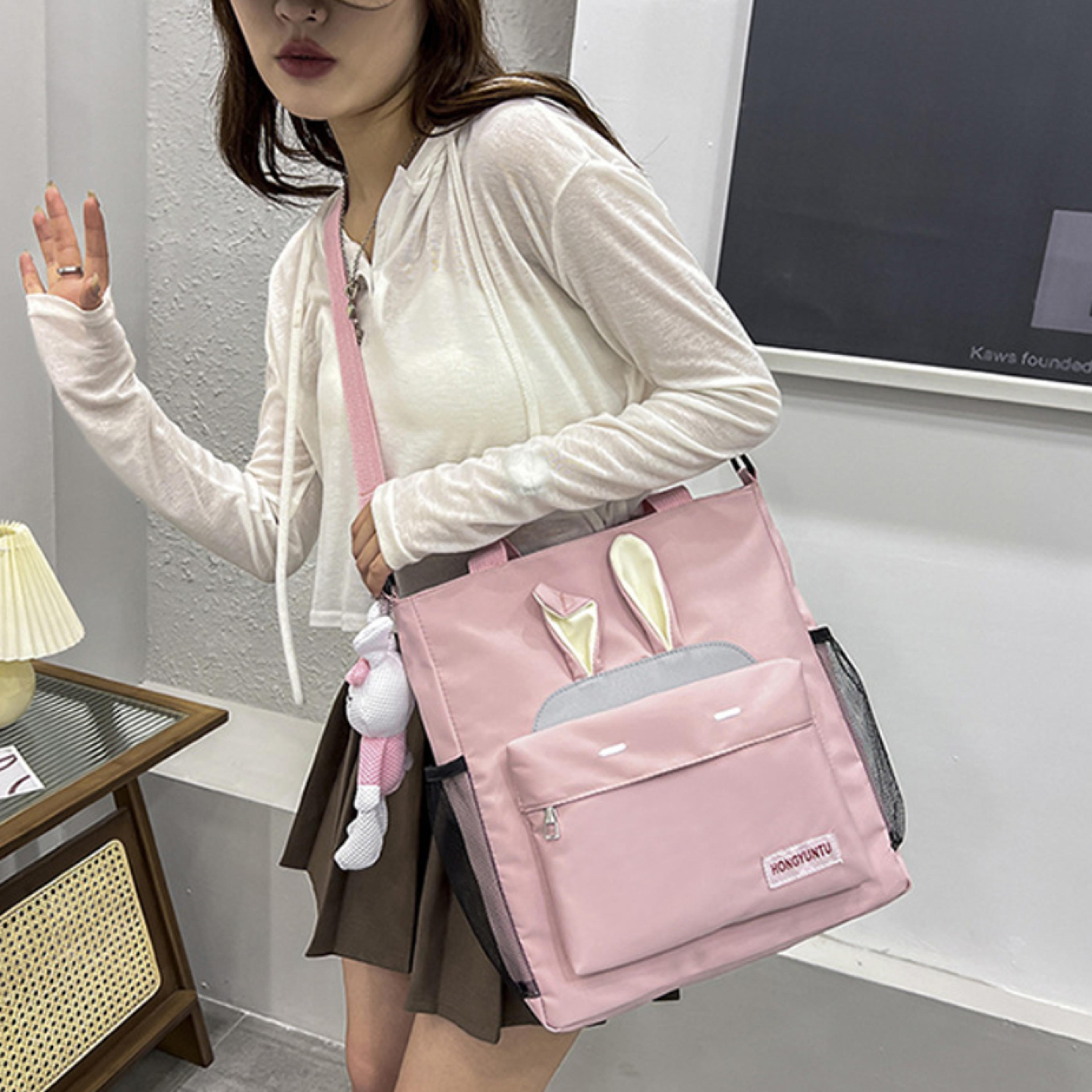 large capacity crossbody bag for students, cute student shoulder bag, multifunctional college messenger bag
