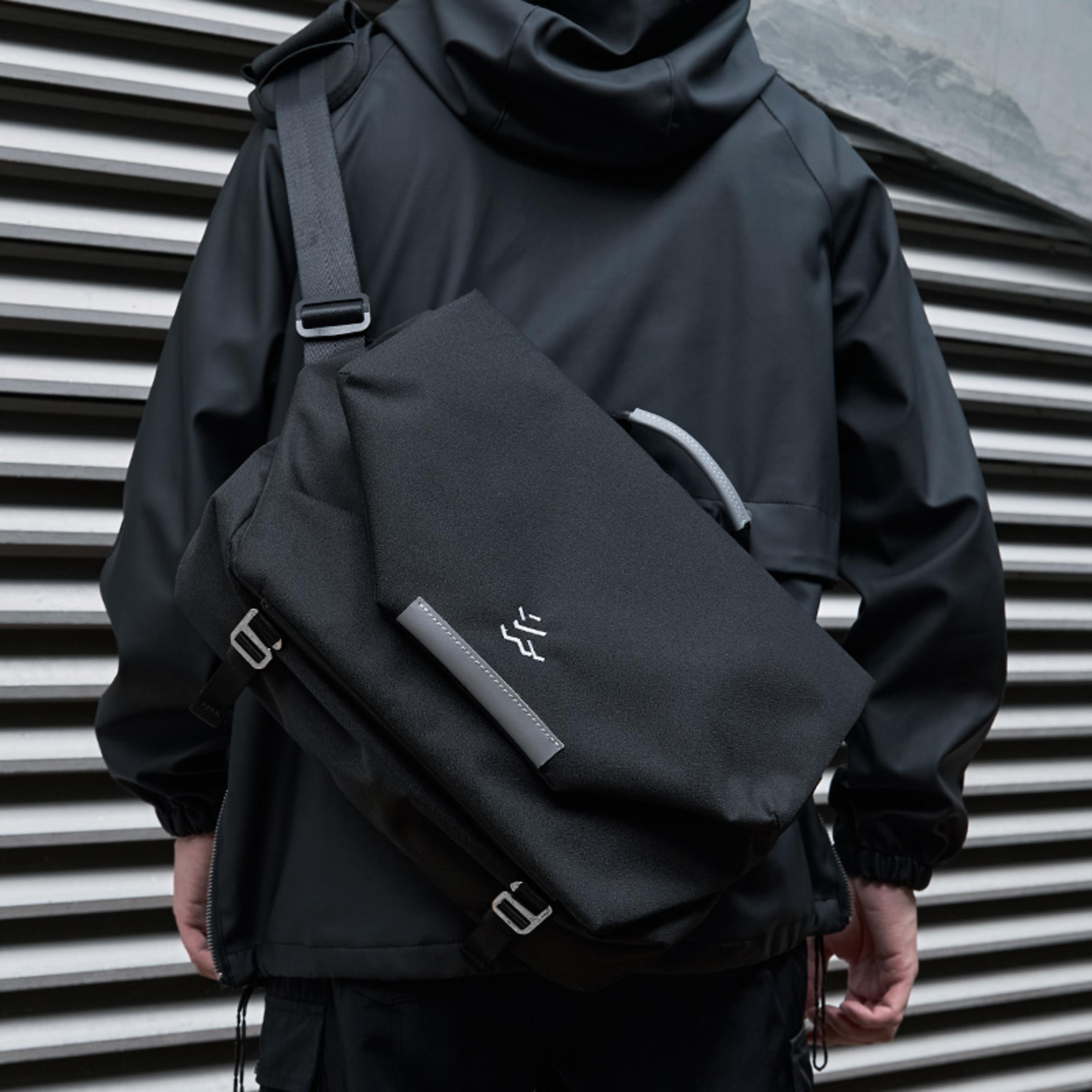 laptop messenger bag for men large travel crossbody shoulder bag with reflective design