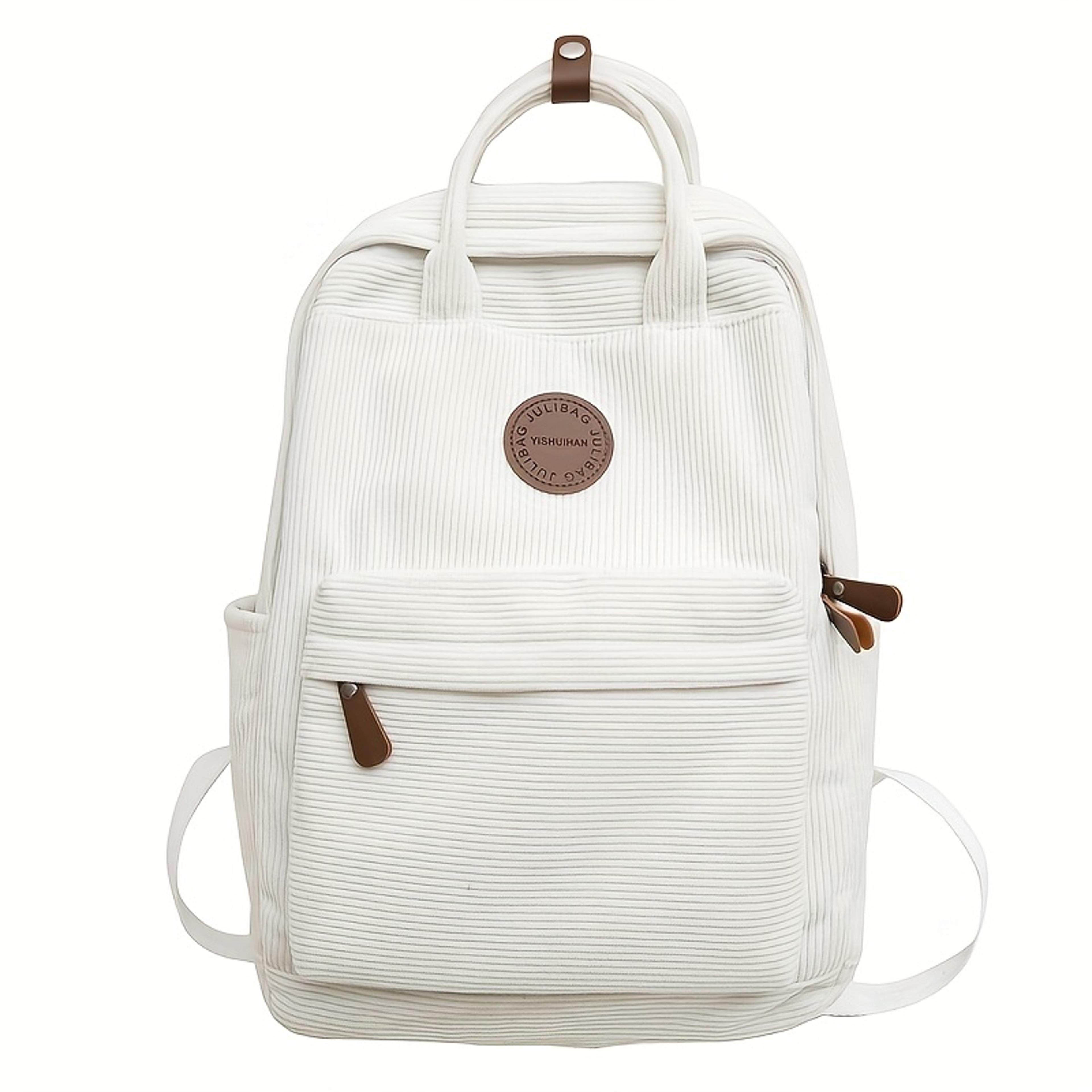corduroy laptop backpack for teens, school backpack with laptop compartment, college book bag