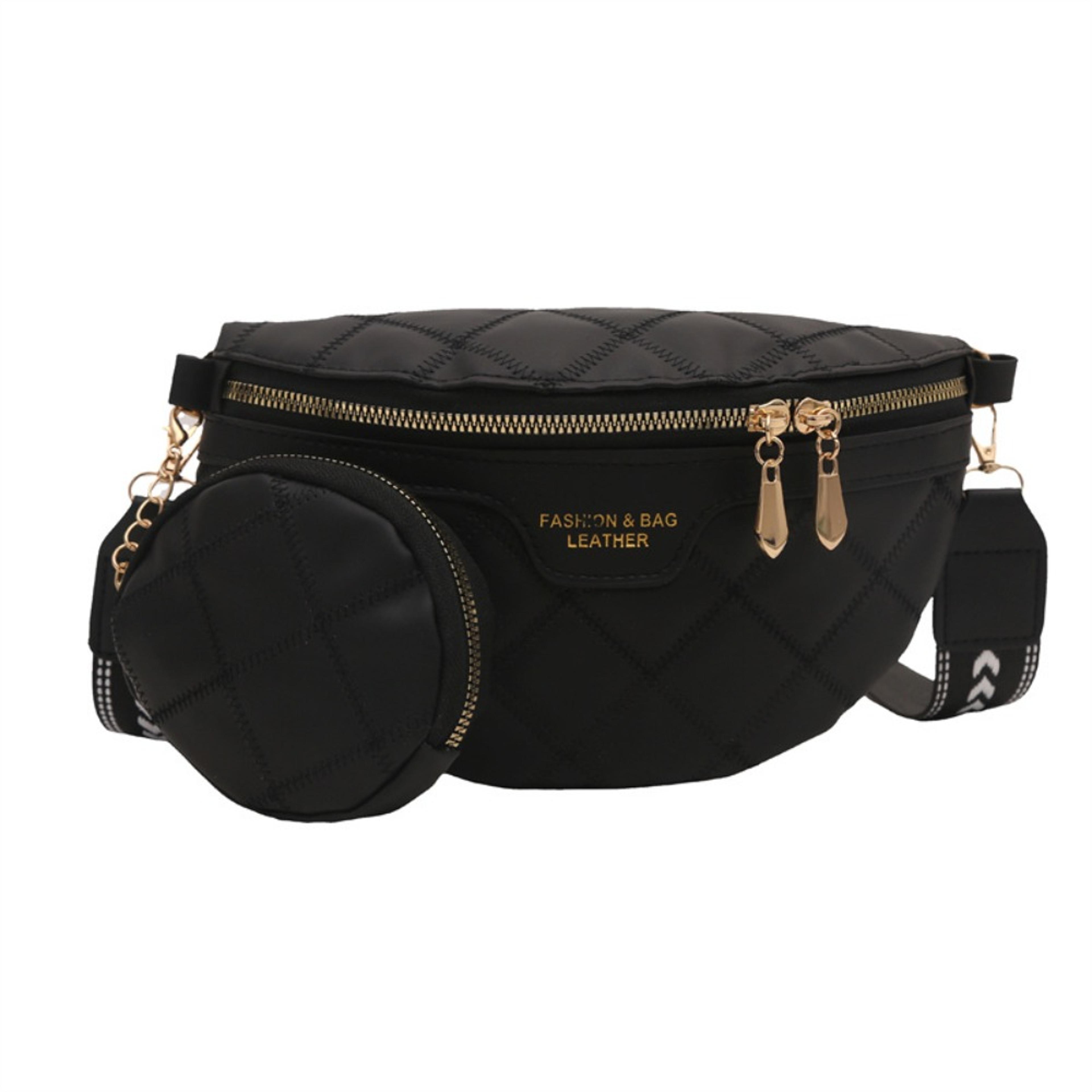 women's pu leather crossbody bag woven chest bag stylish travel shoulder sling purse