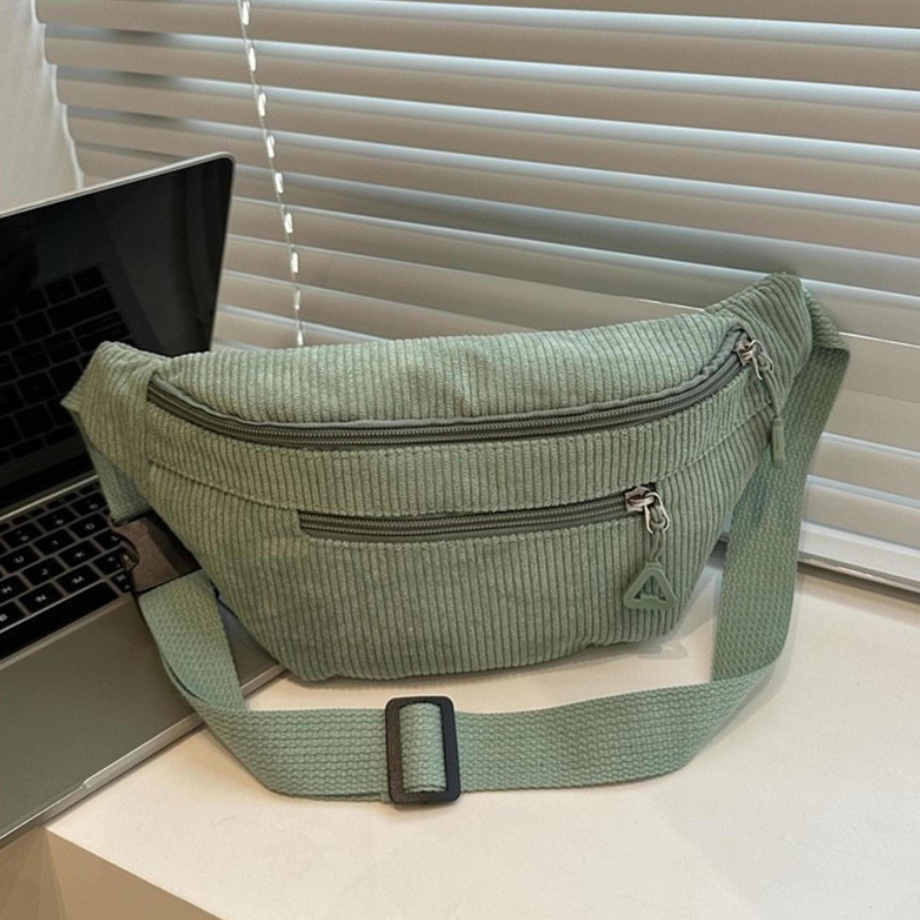 corduroy crossbody fanny pack lightweight retro chest waist bag for everyday travel