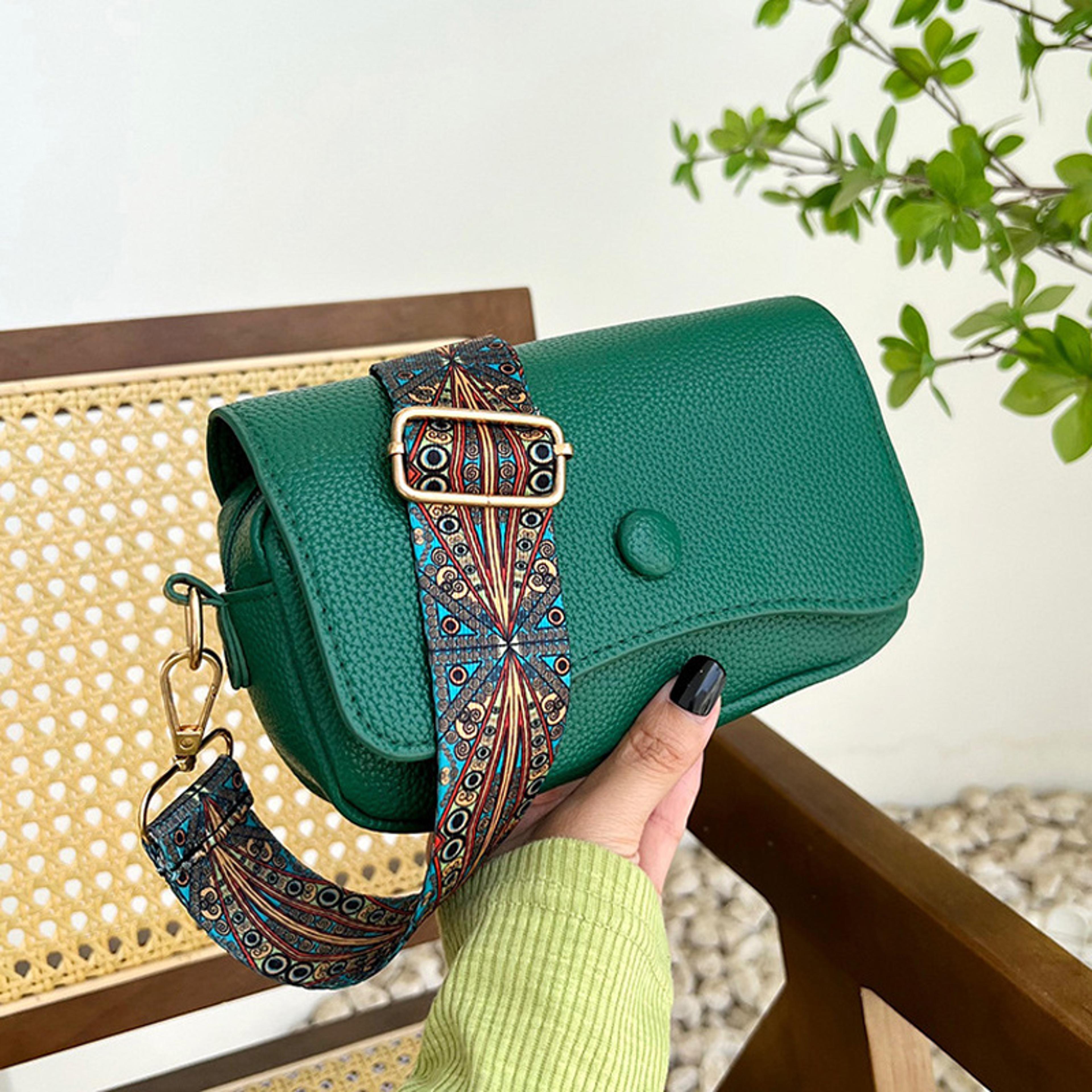 pu leather crossbody bag for women wide strap casual shoulder purse