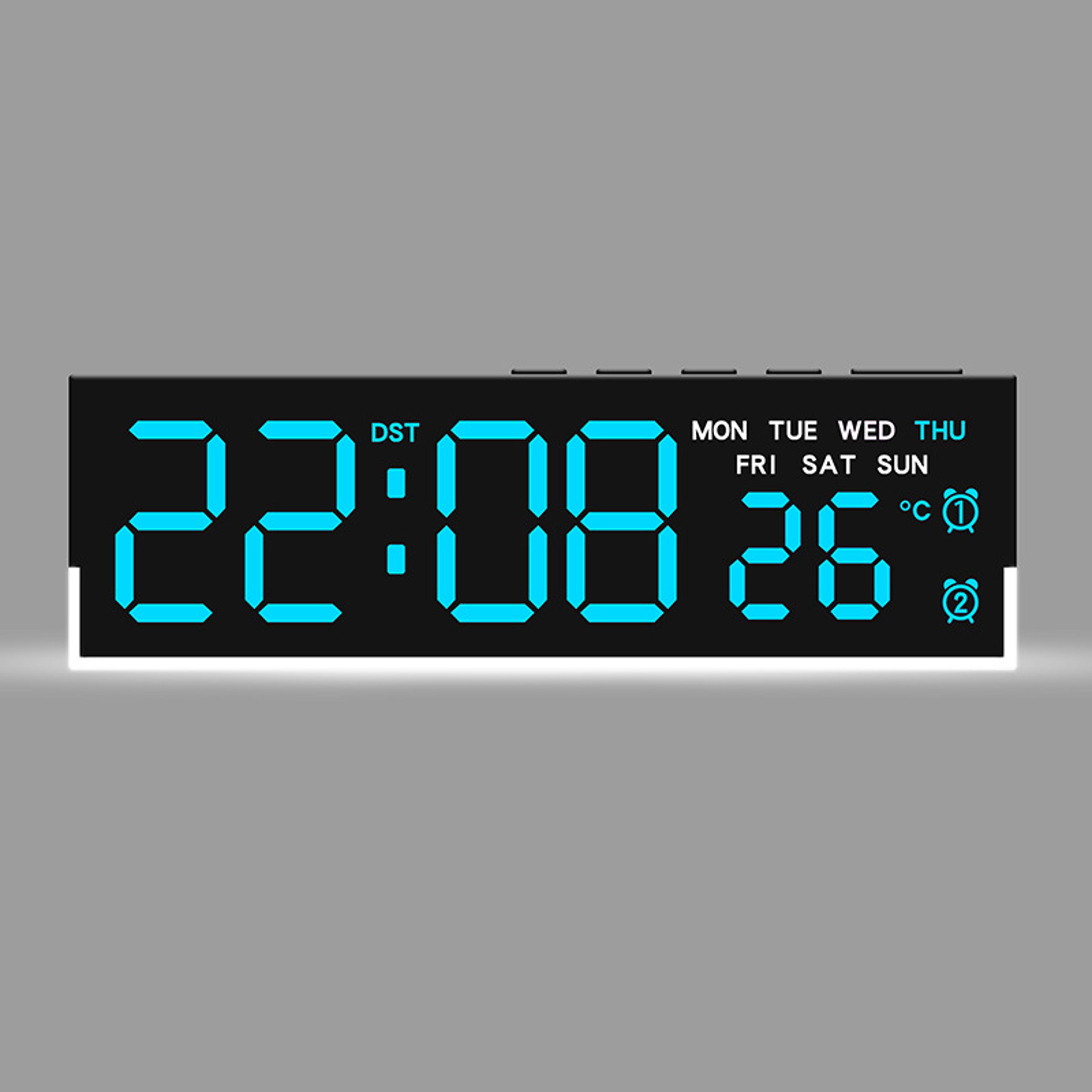 usb powered digital alarm clock with led display, bedside alarm clock, temperature display and dual alarm