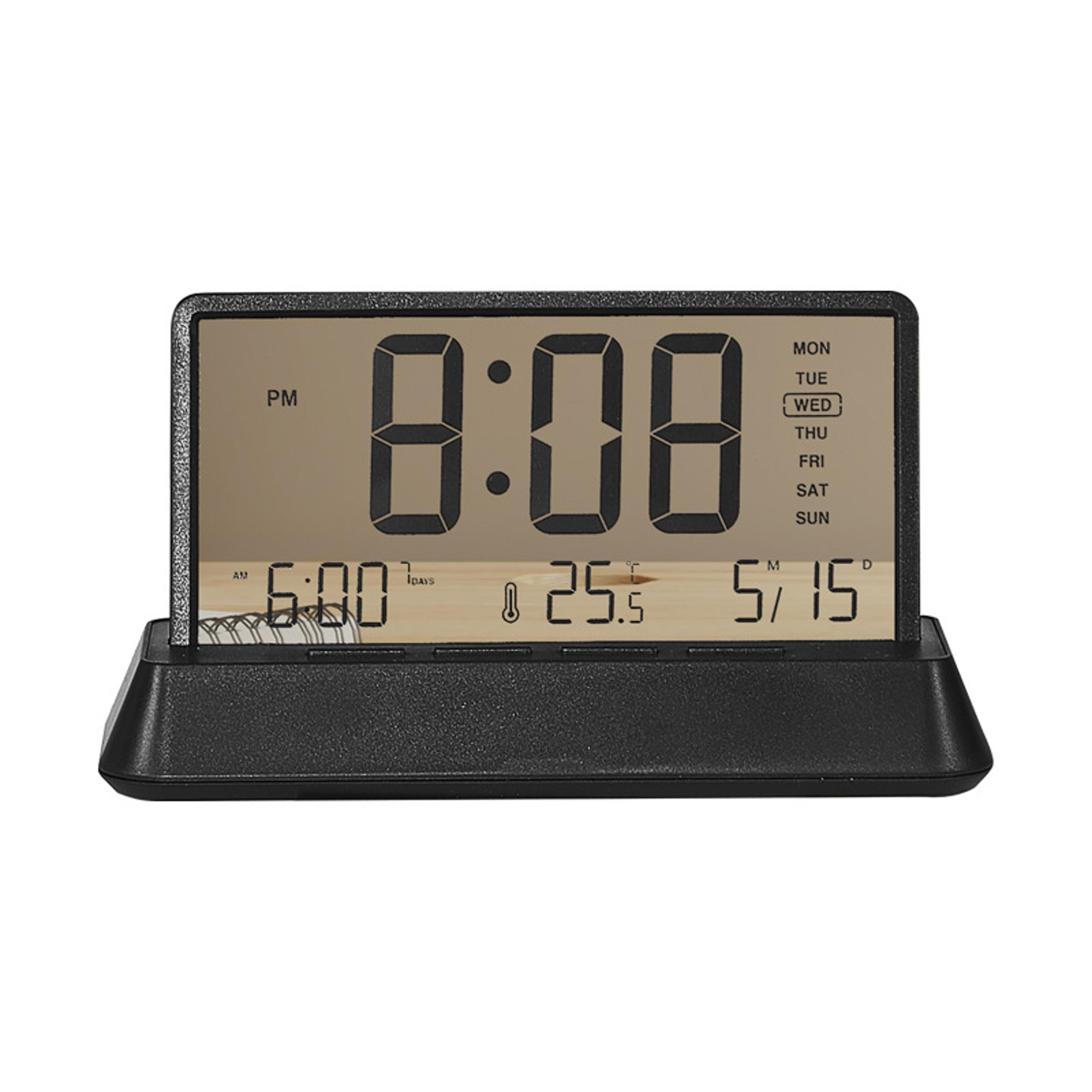 creative transparent digital alarm clock with led display temperature date snooze desk clock