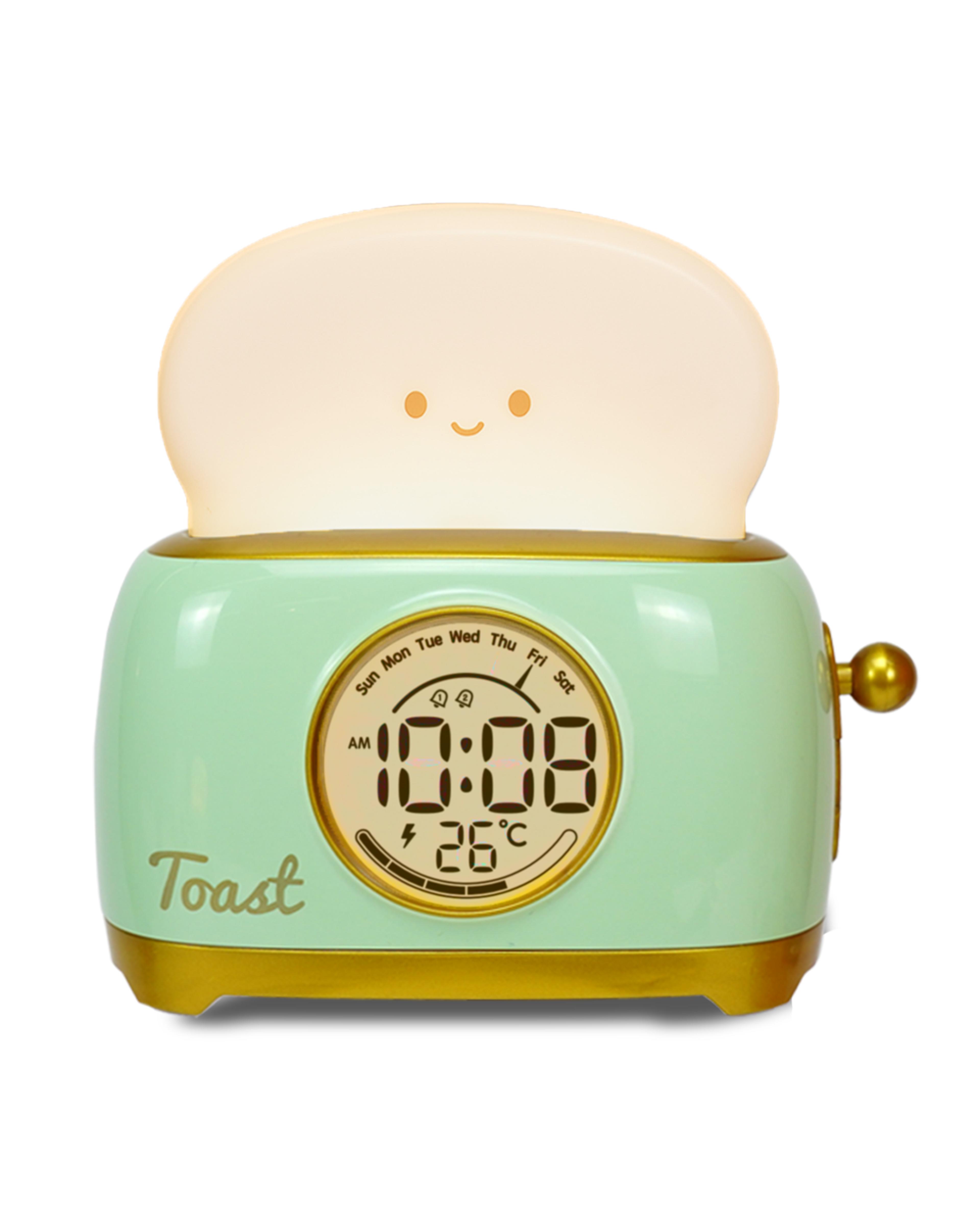 kids alarm clock with led night light sleep trainer digital bedside clock temperature display