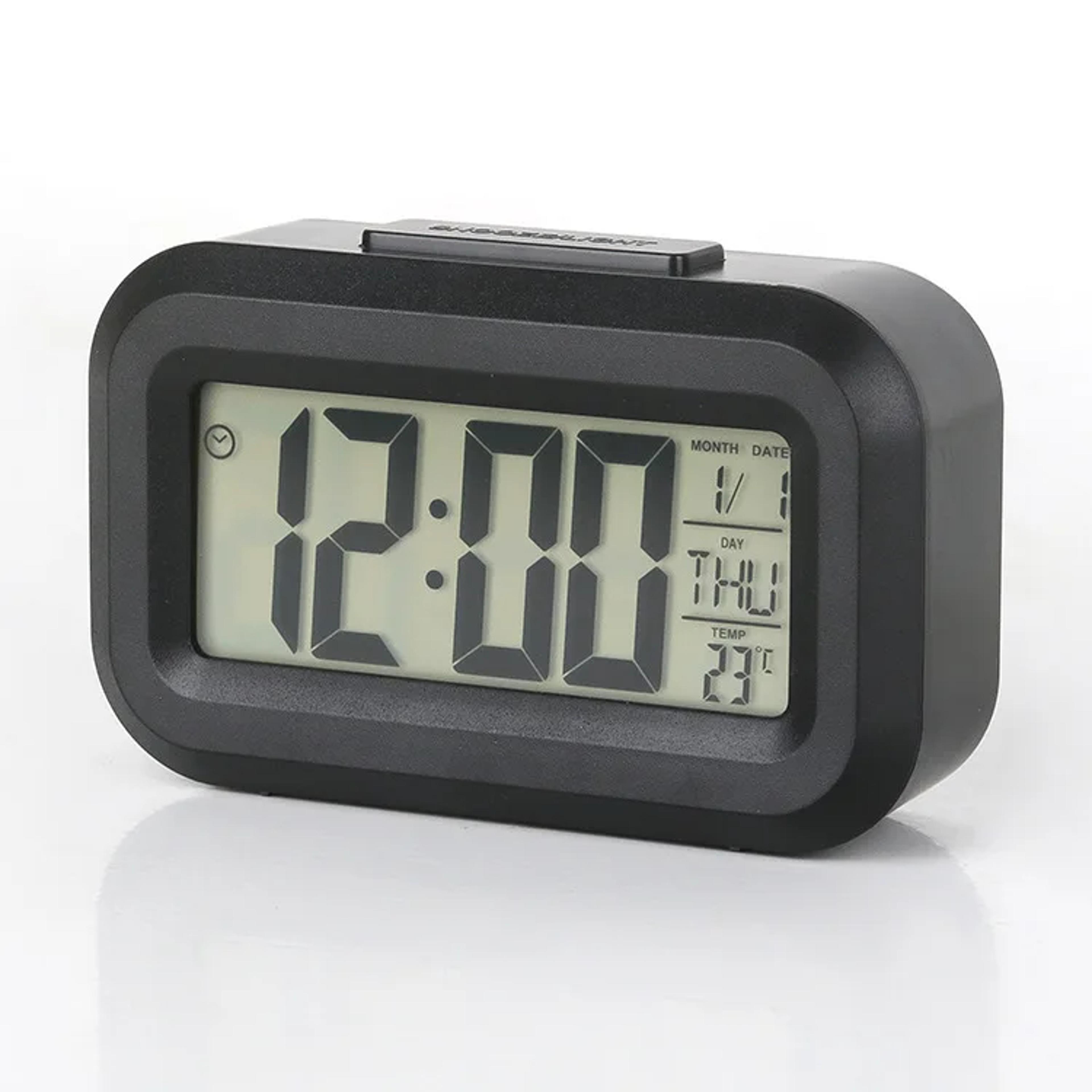 digital alarm clock with temperature display, bedside clock for kids and office desk