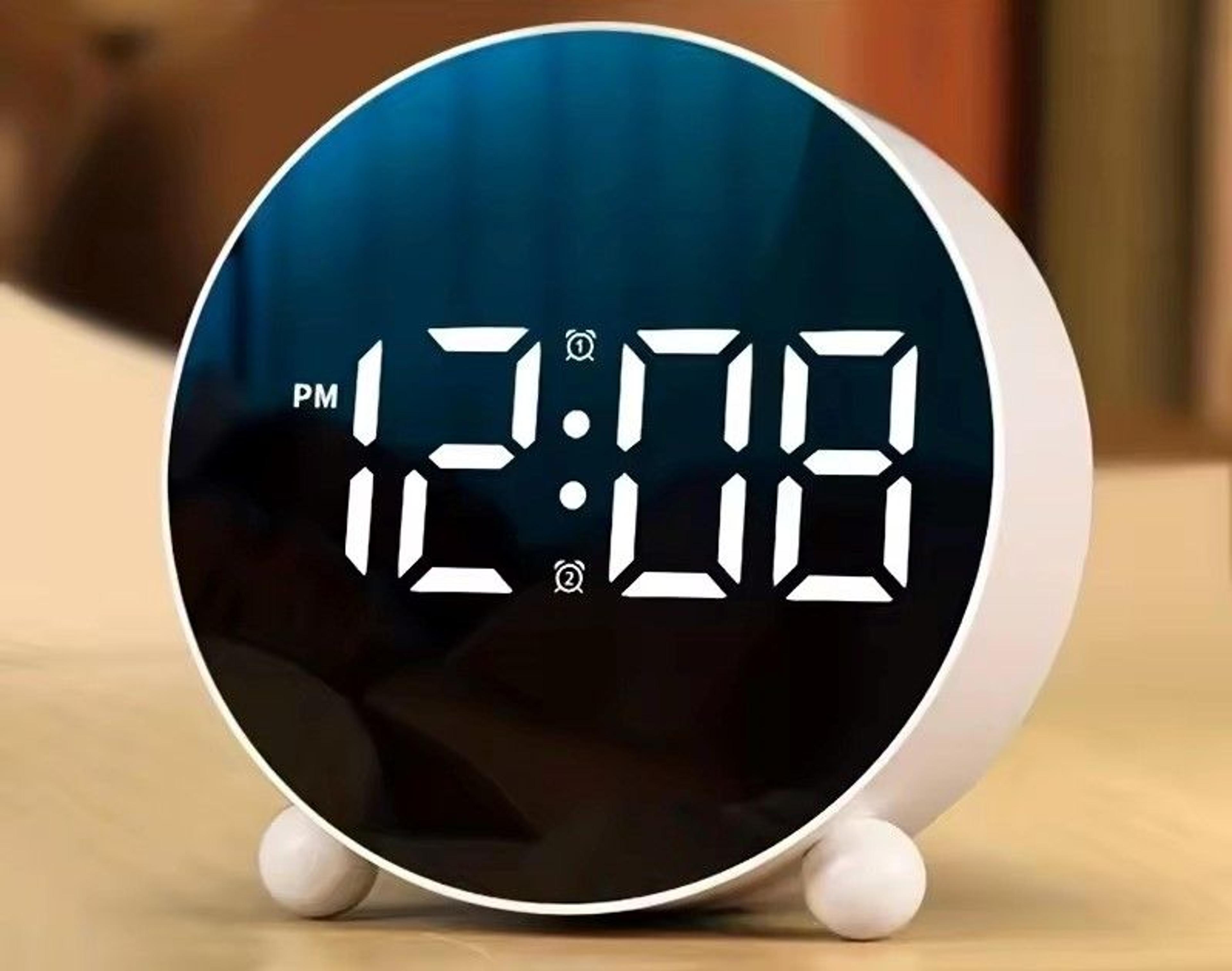 rechargeable led digital alarm clock with large display silent kids learning clock