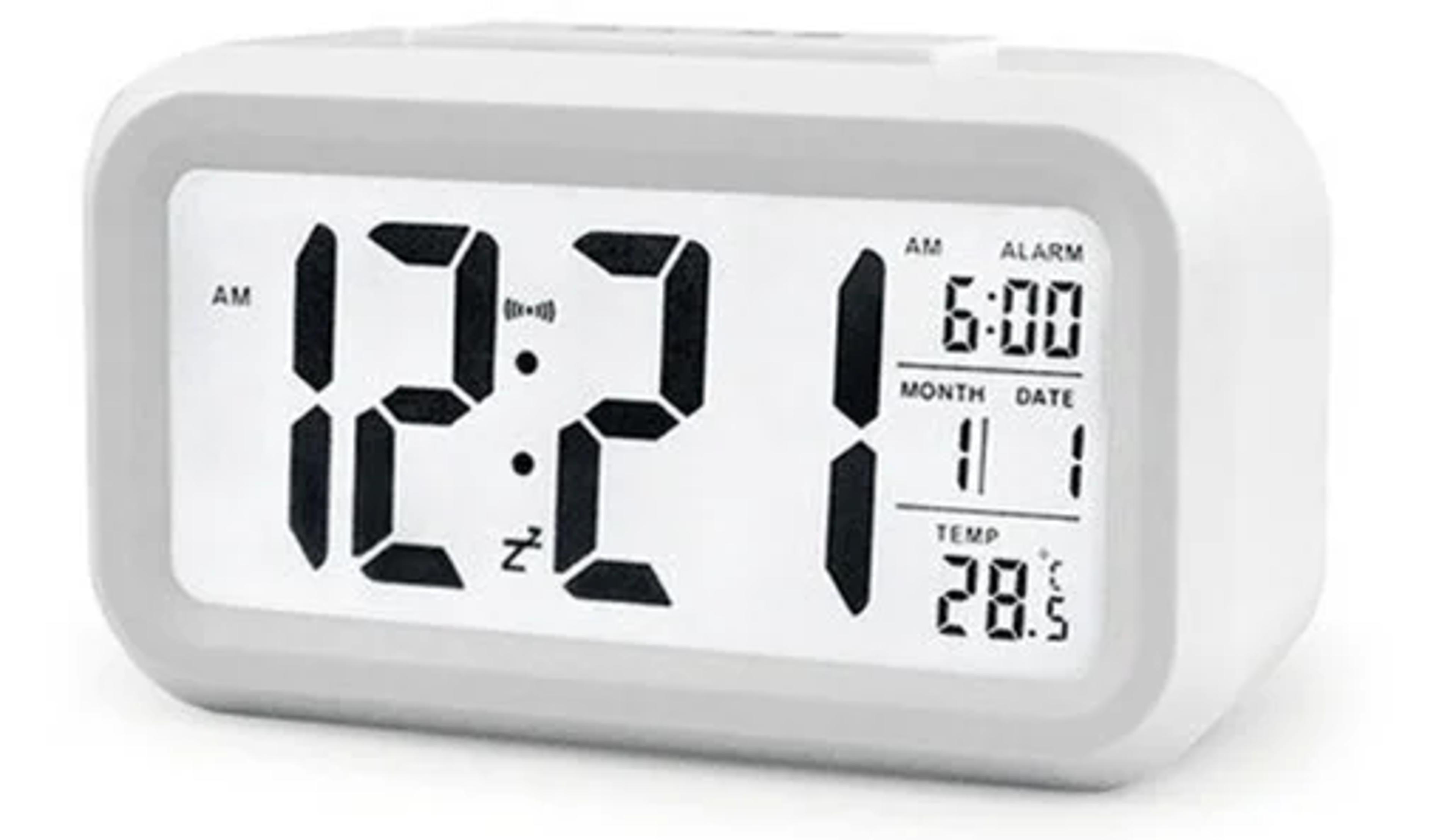 digital led alarm clock with snooze calendar temperature display led desk clock for home office bedroom
