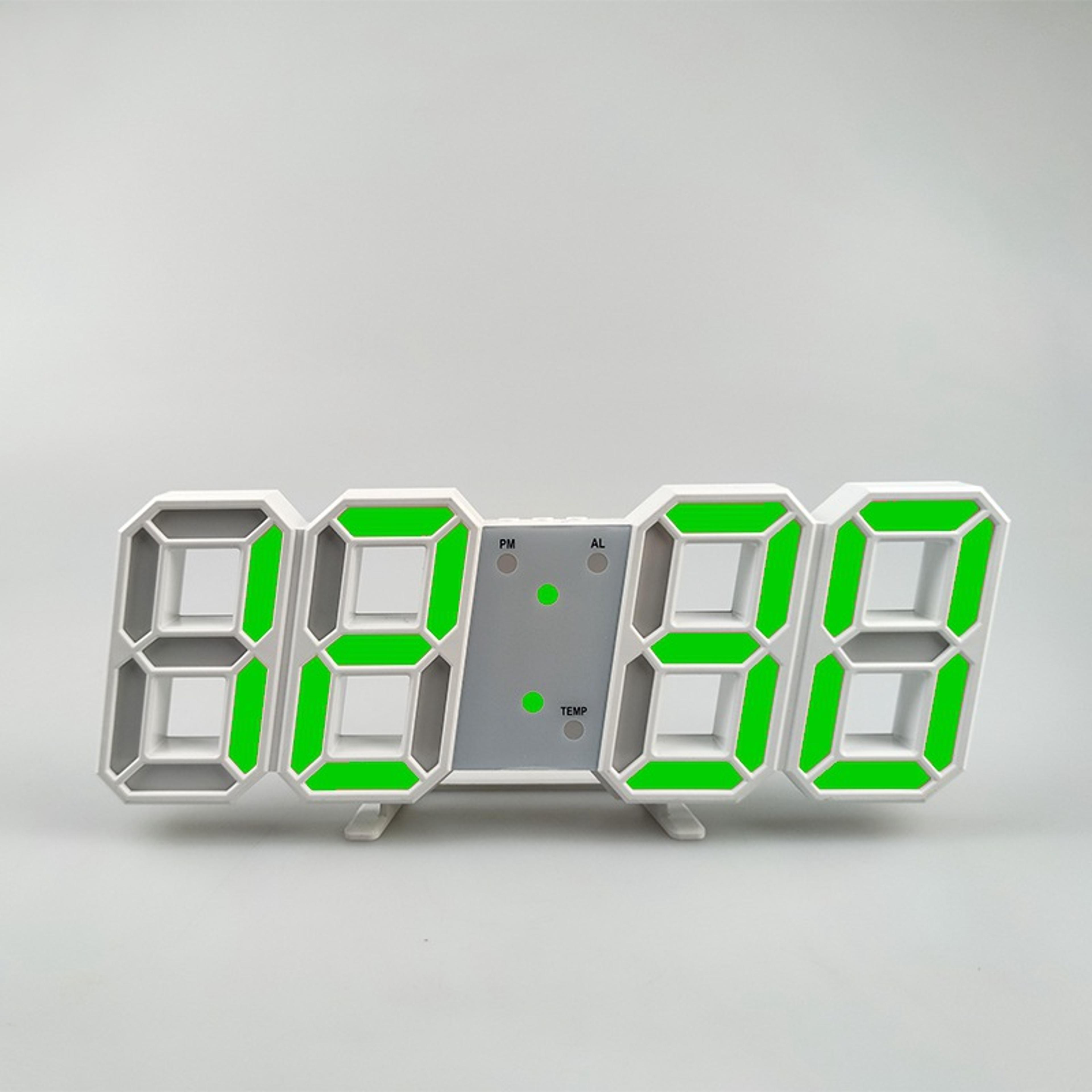 led digital alarm clock with temperature display, wall and desk clock for home office bedroom