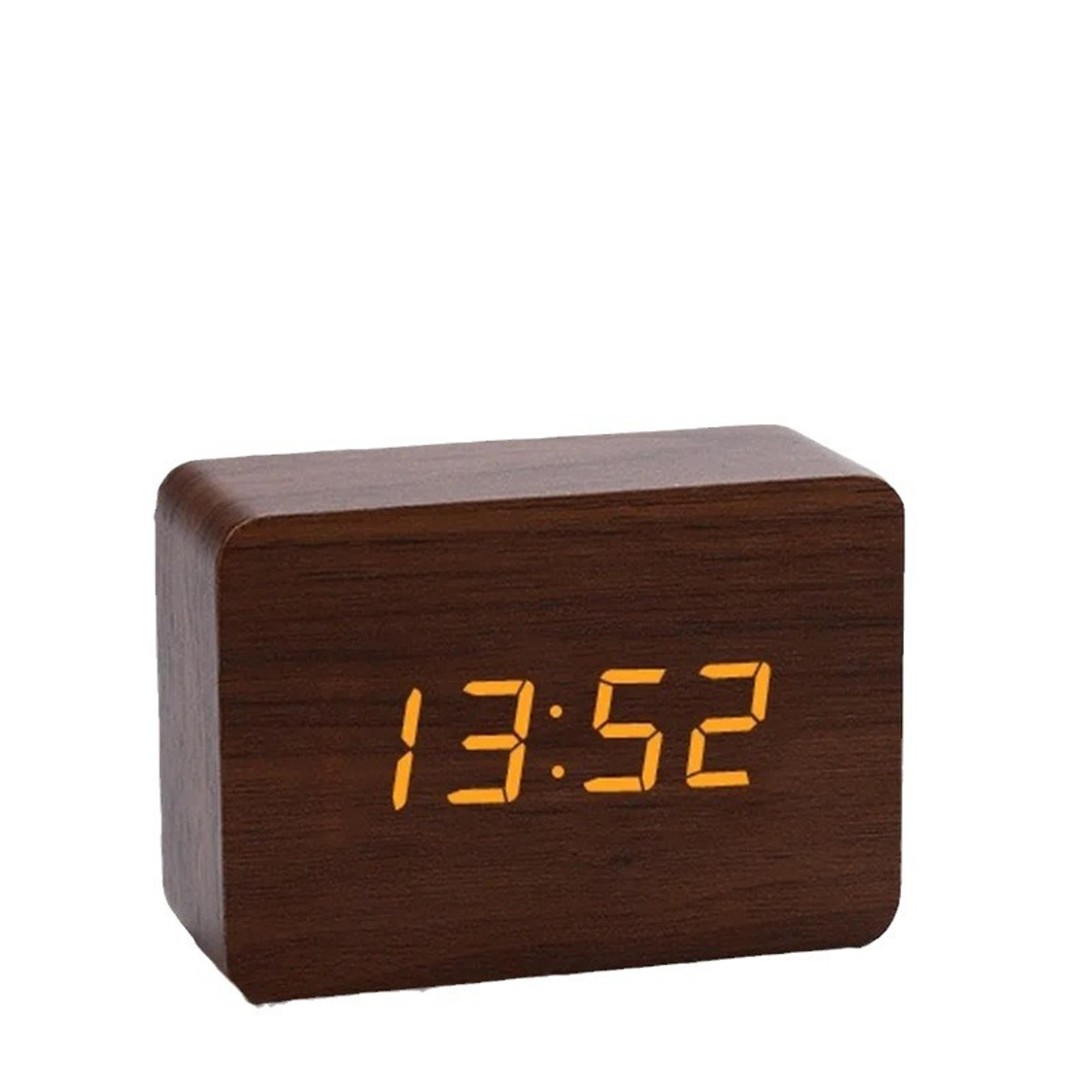 wooden led alarm clock digital wooden clock voice control led desk clock for bedroom office home decor
