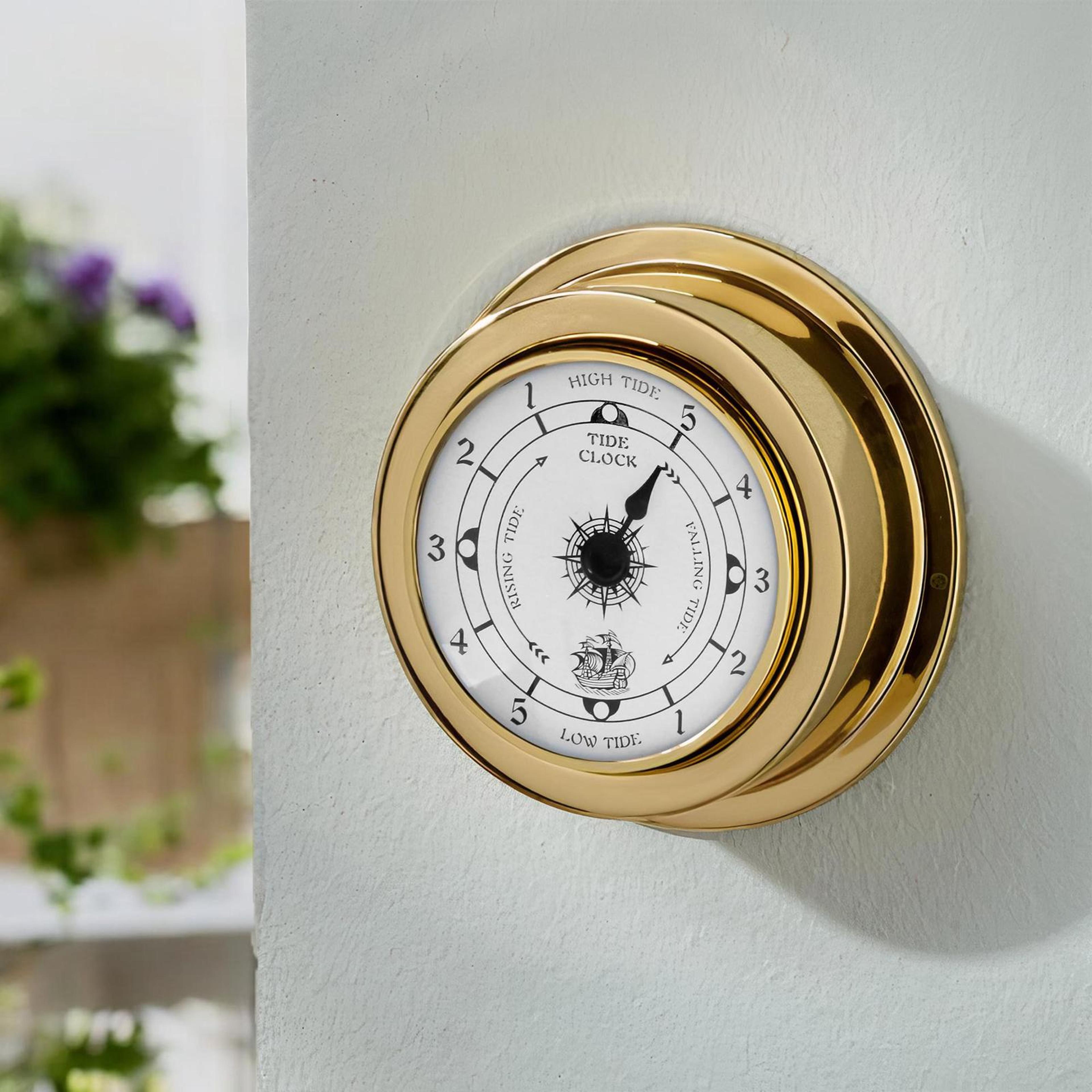 marine tide clock nautical wall clock for boats, yachts and coastal home decor