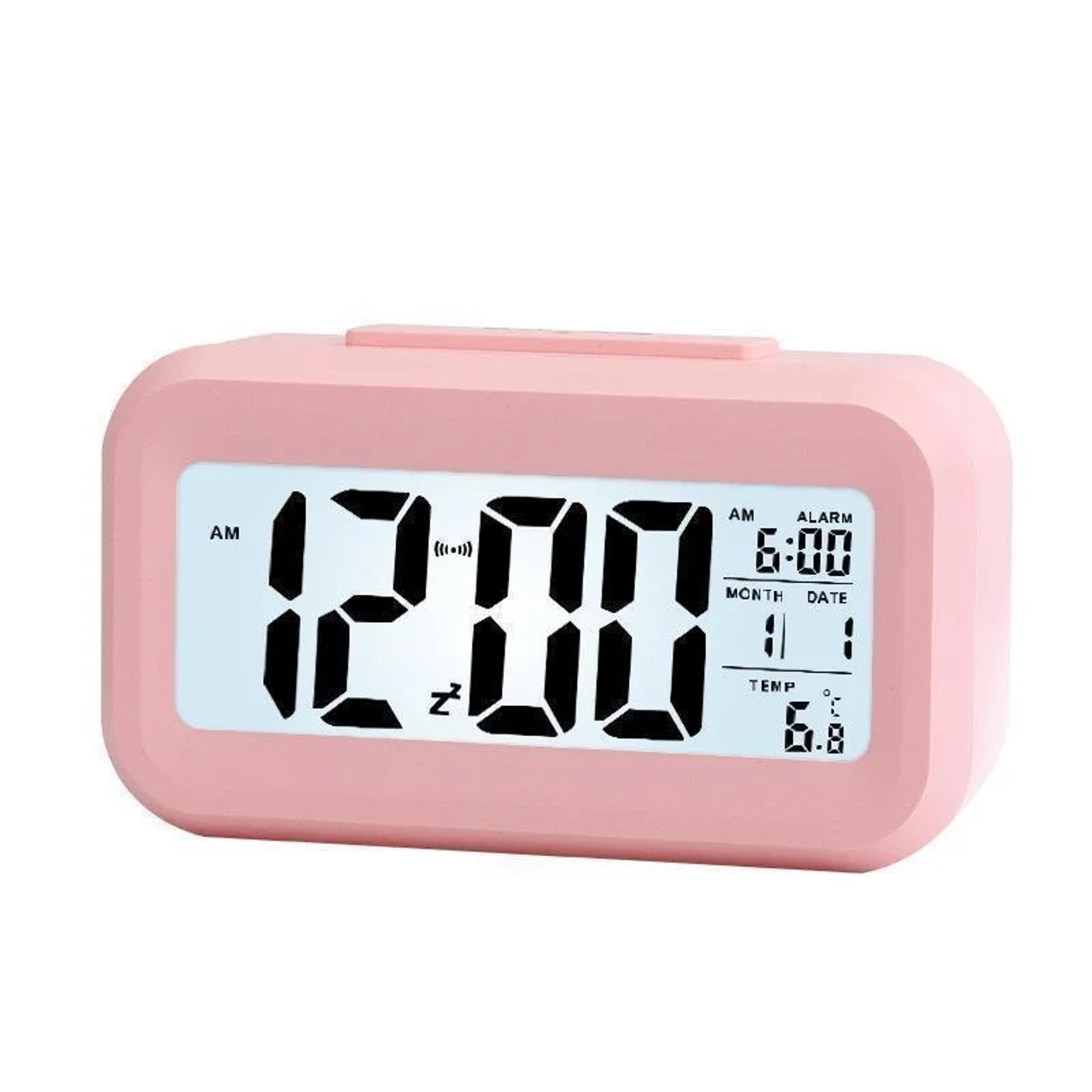 digital alarm clock lcd desk clock with calendar indoor thermometer for bedroom office