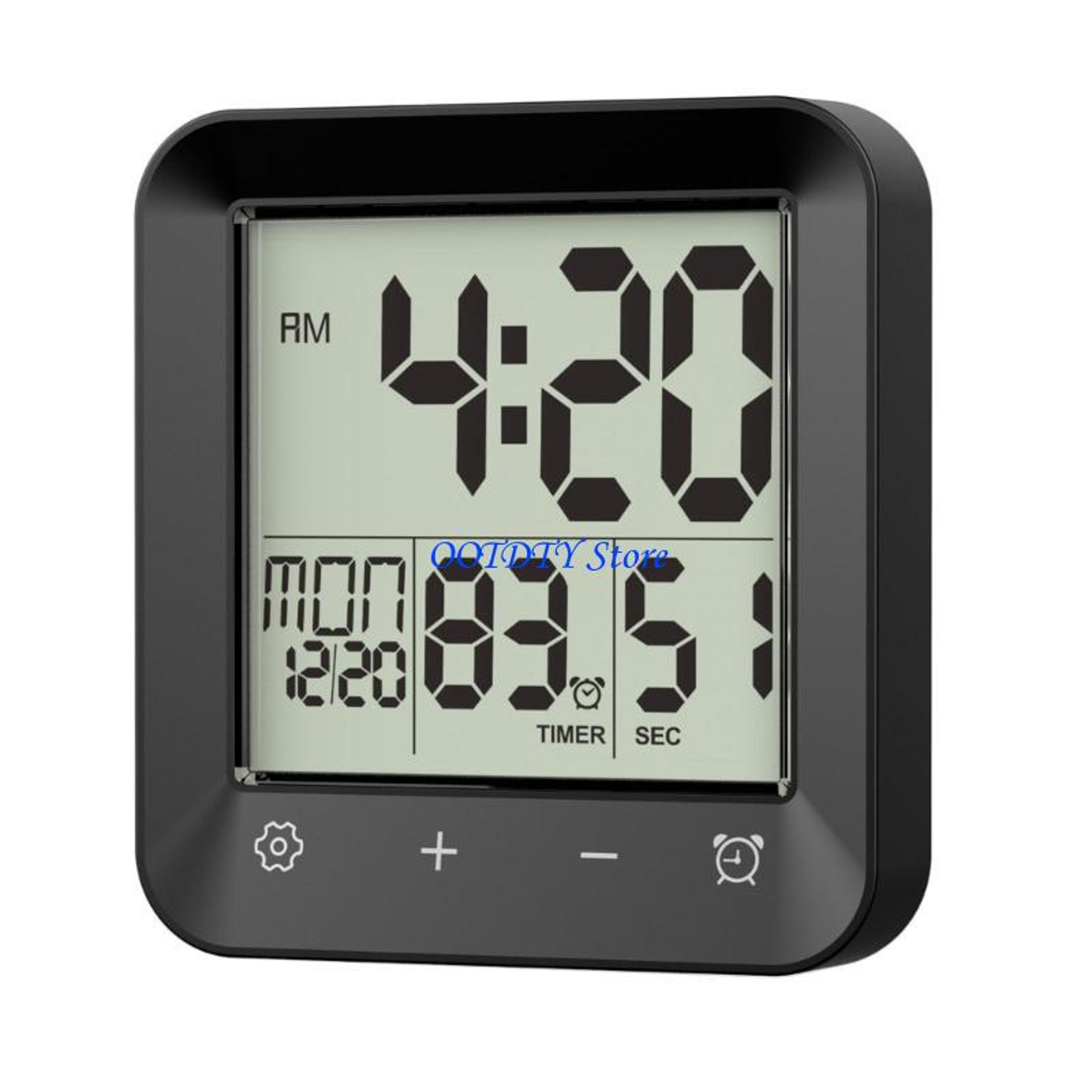 shower clock with lcd display, bathroom wall clock, digital kitchen wall clock with suction cup