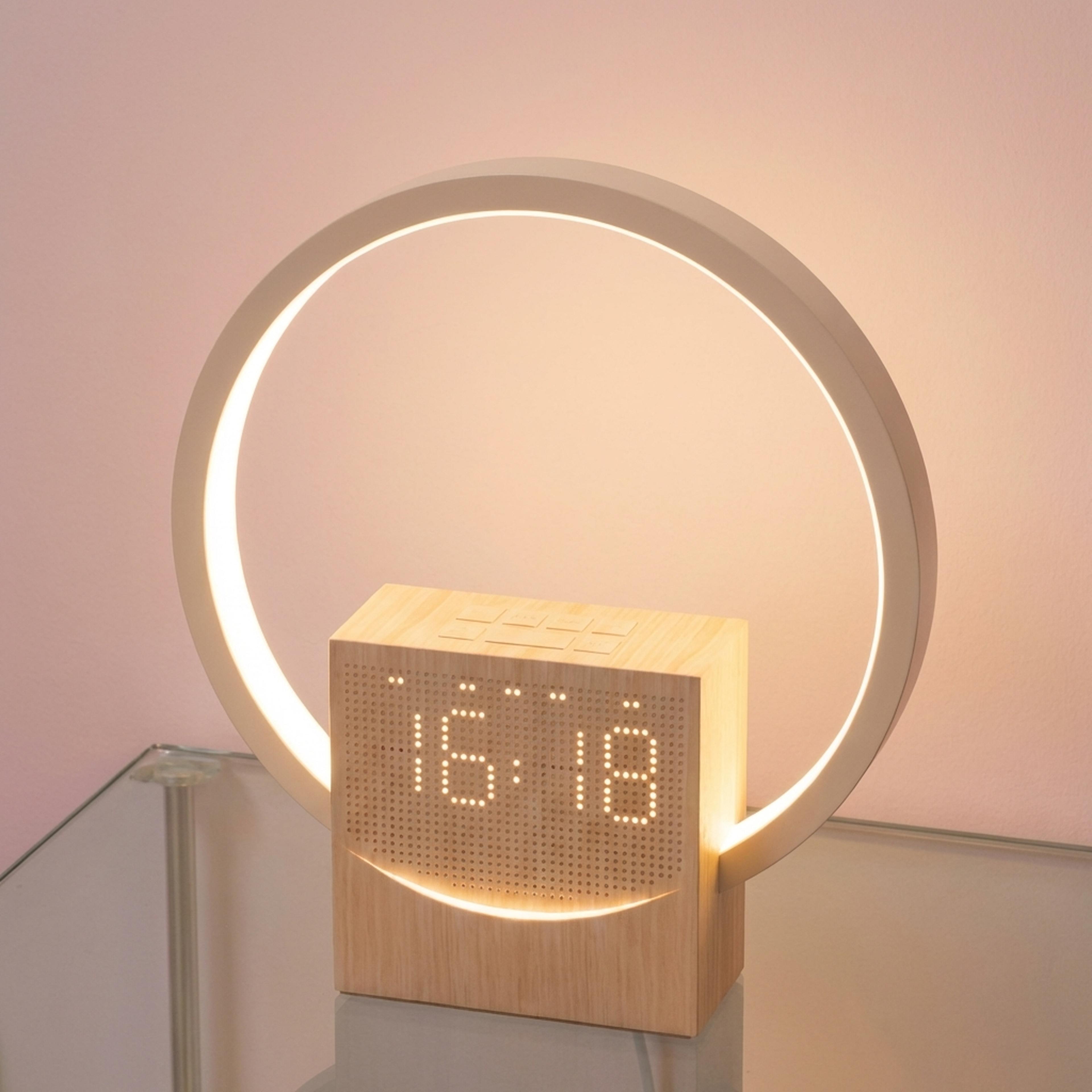 sunrise alarm clock with bluetooth speaker and white noise machine wake up light bedside clock