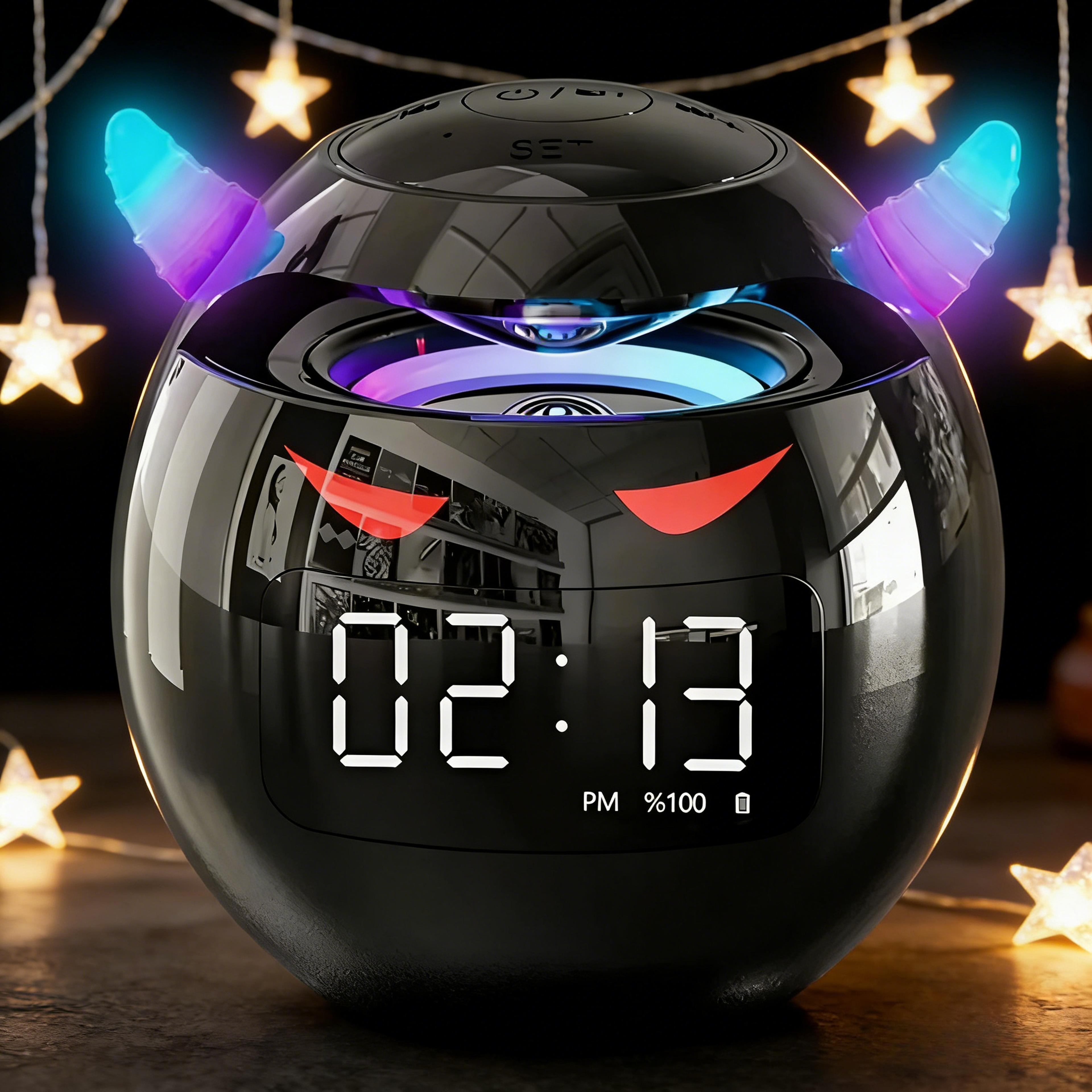 bluetooth speaker alarm clock with led digital display dual alarm portable wireless desk clock