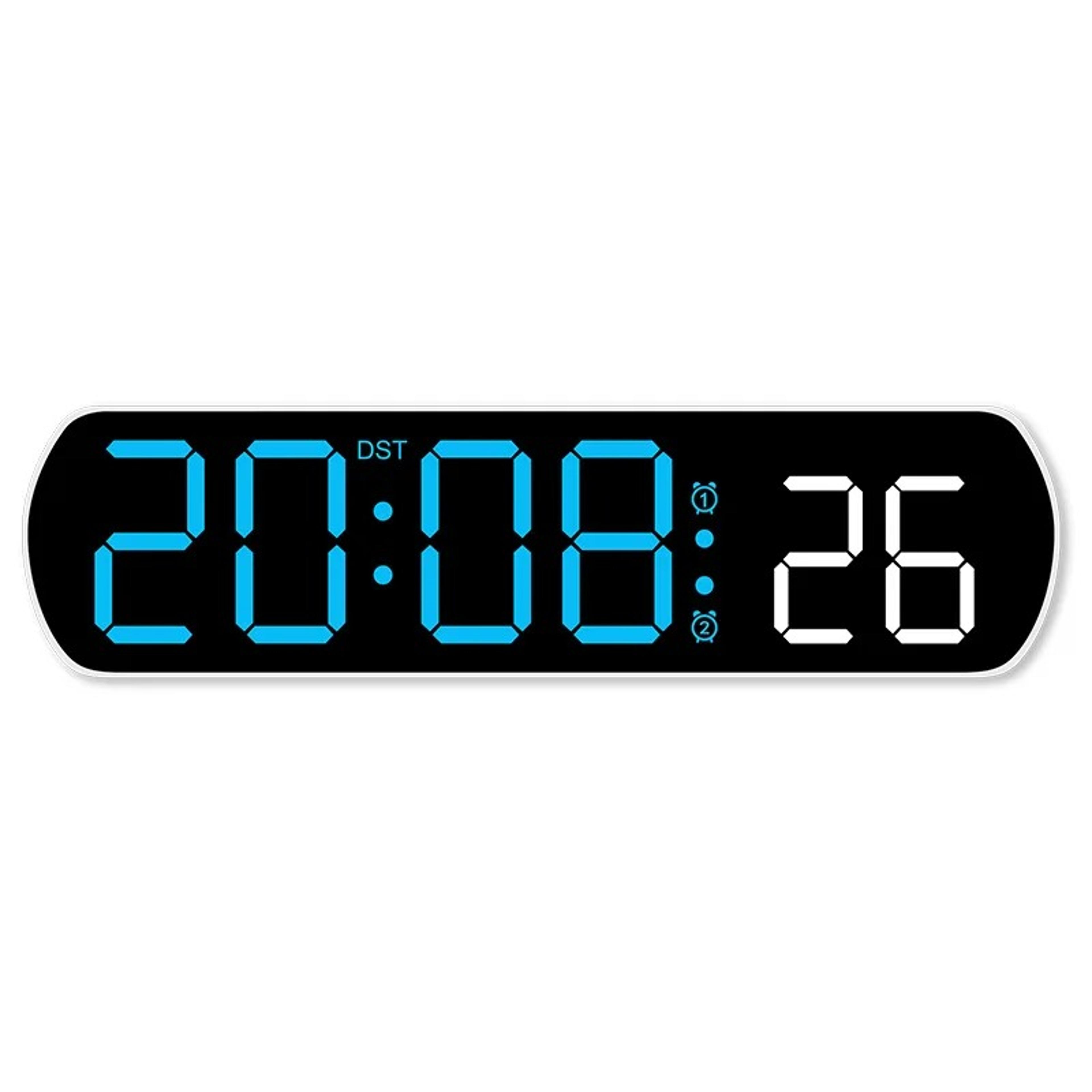 voice activated digital alarm clock with led display temperature date and night mode