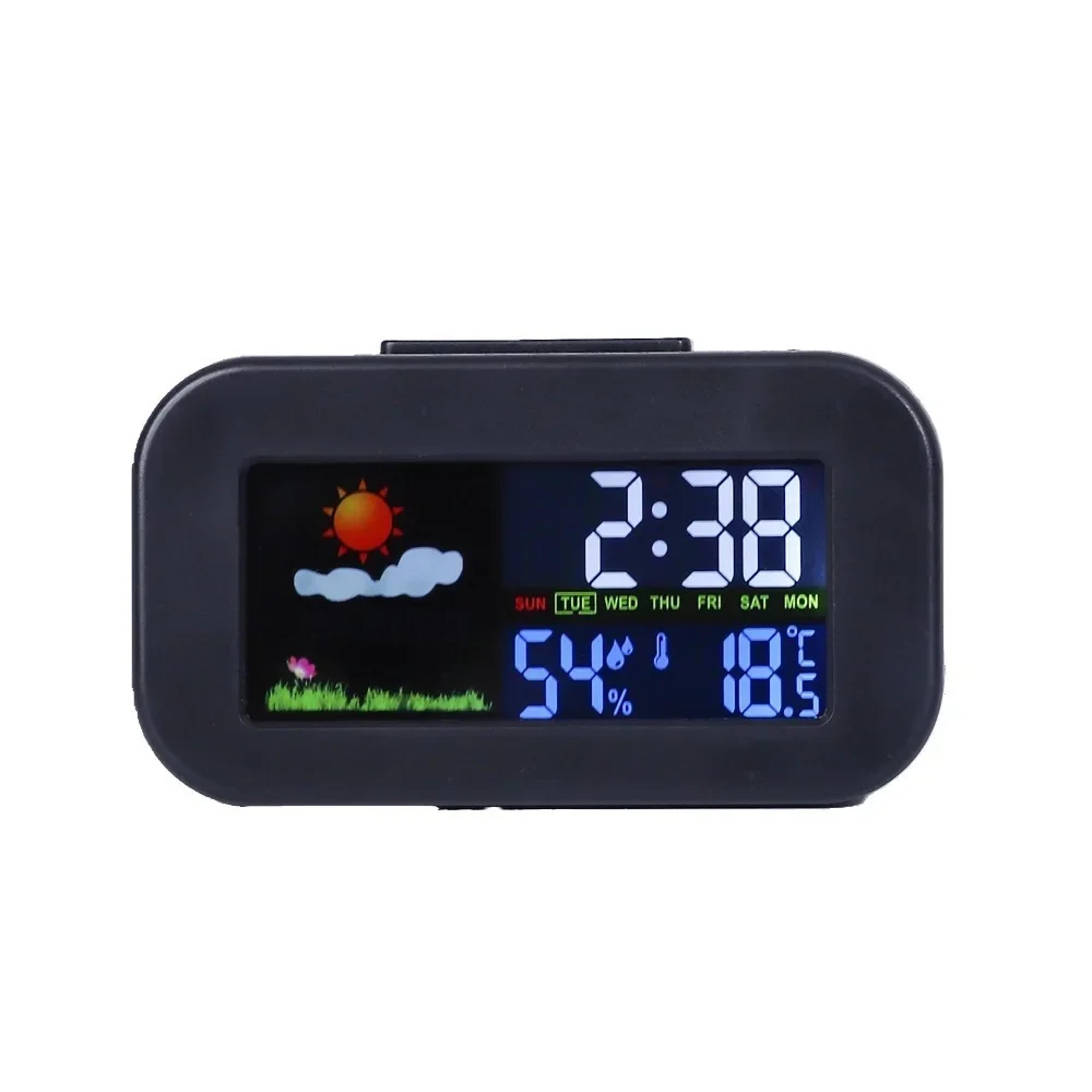 color display weather station clock temperature humidity monitor for bedroom desk