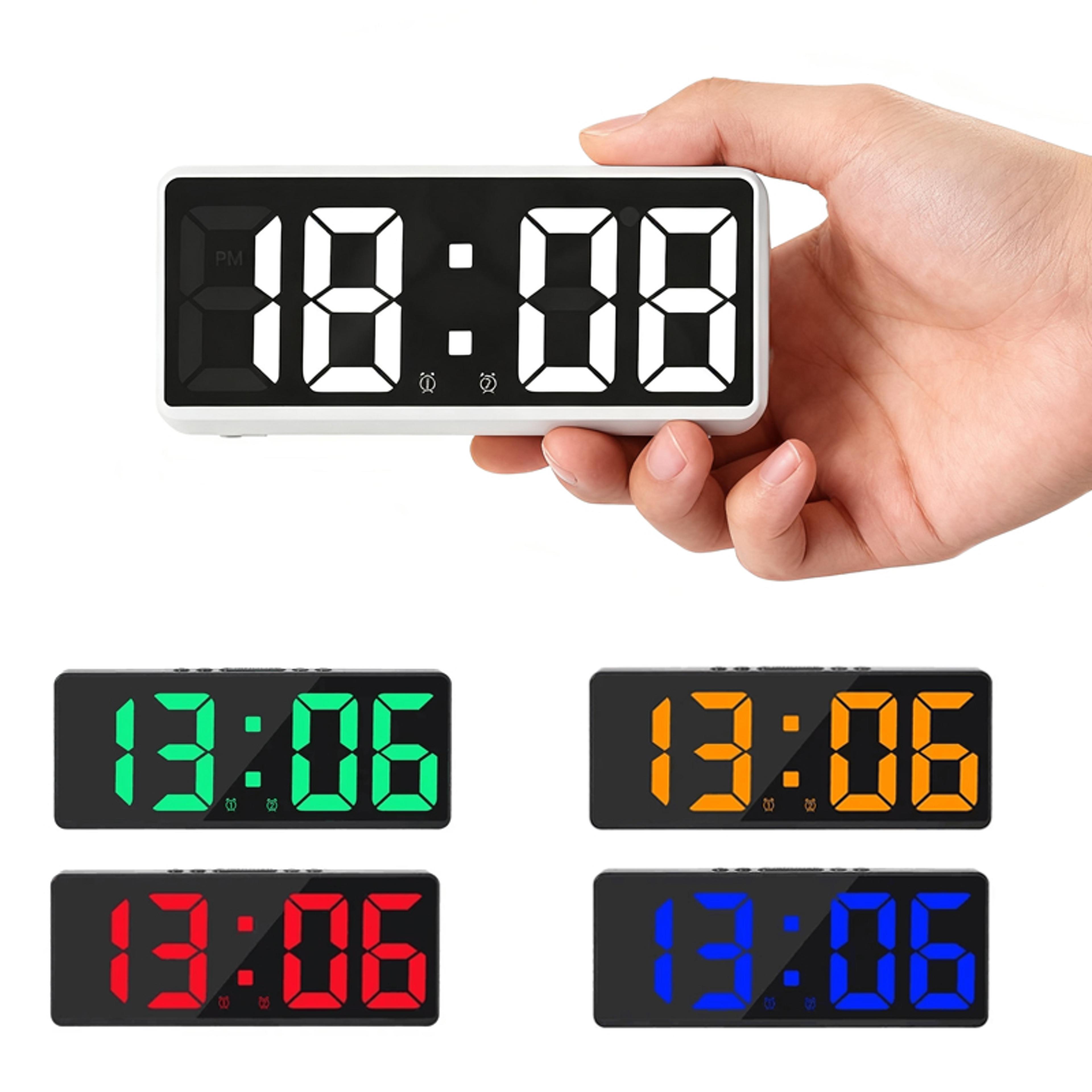 digital alarm clock voice control led display table clock with snooze and night mode