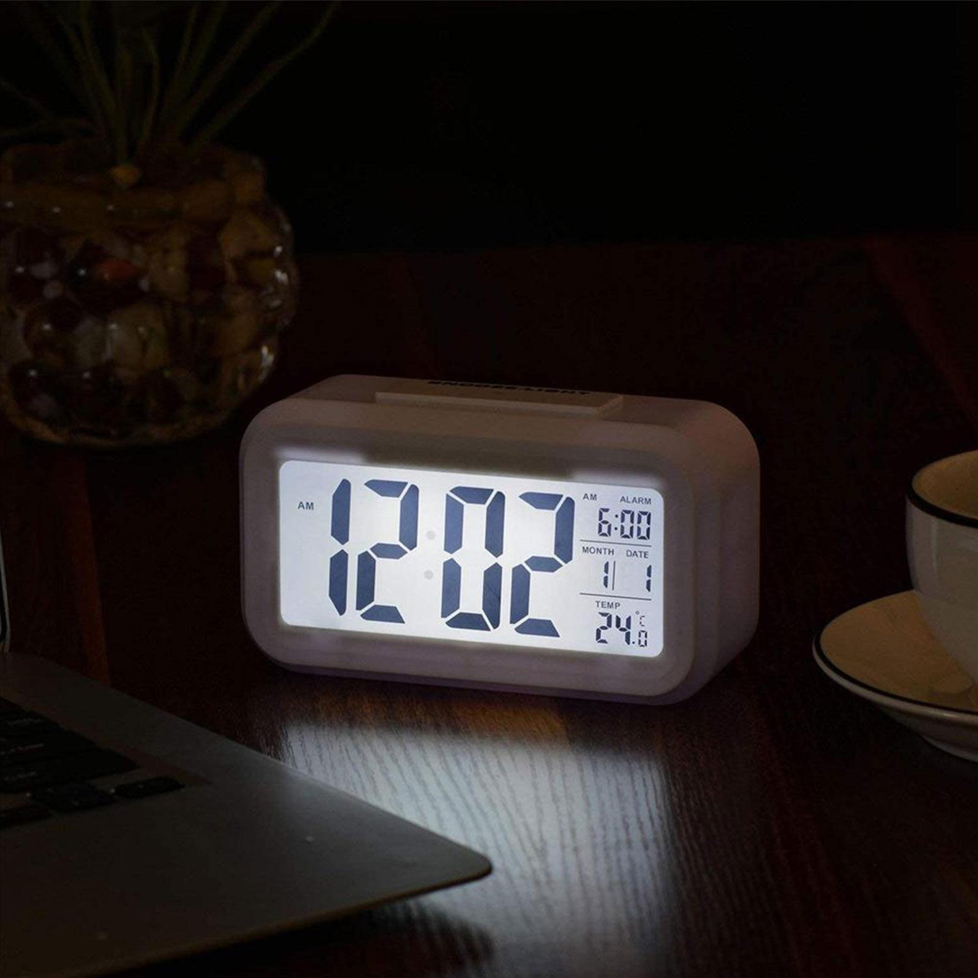led digital alarm clock with calendar temperature display desk clock