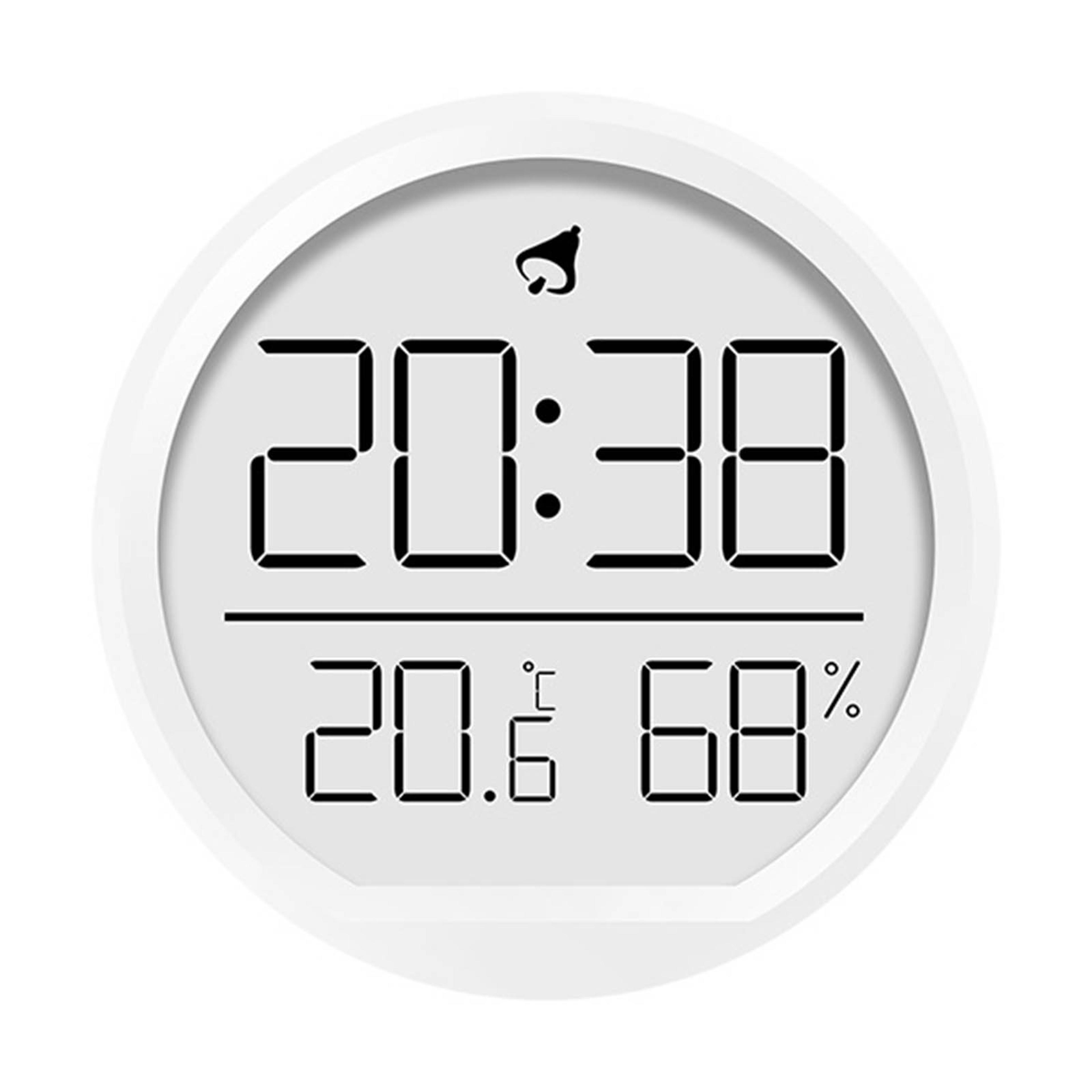 digital wall clock with indoor temperature humidity monitor, magnetic lcd desk calendar clock