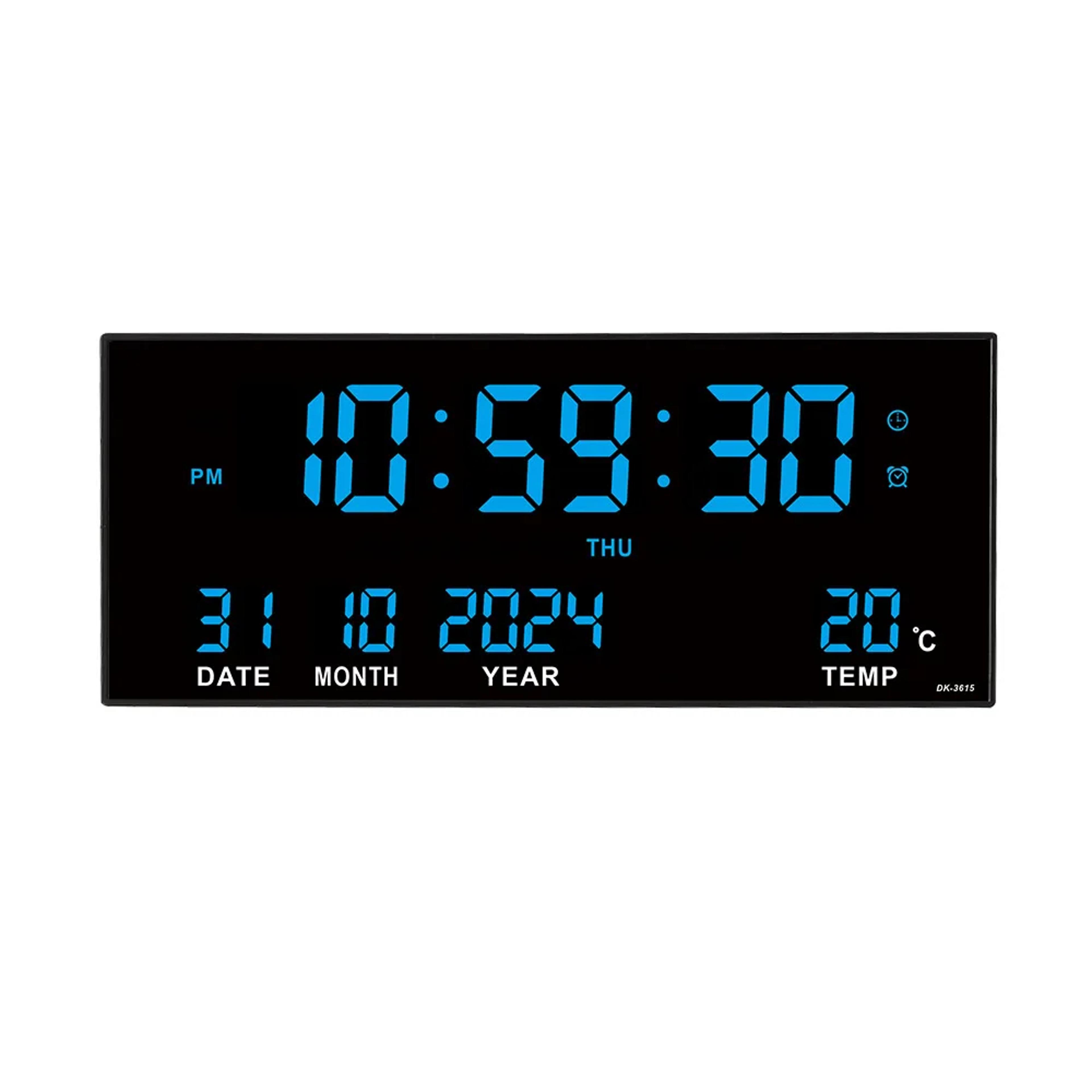 digital wall clock large led wall clock with 8 alarms calendar temperature display