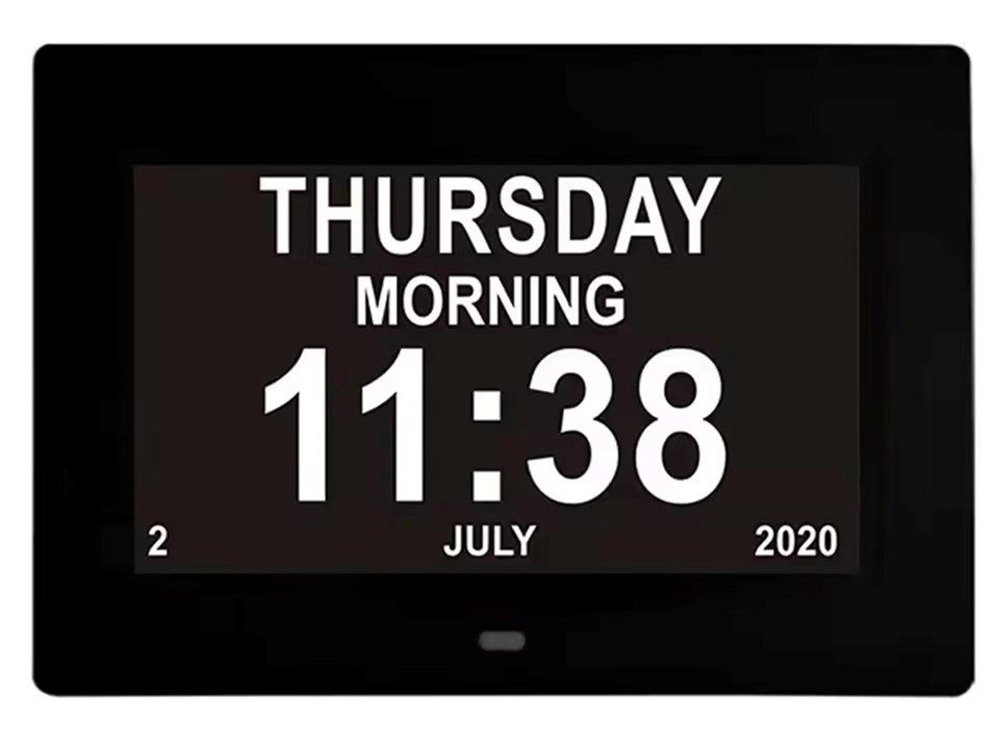 digital calendar alarm clock with reminders, large led day date display, medicine reminder for seniors
