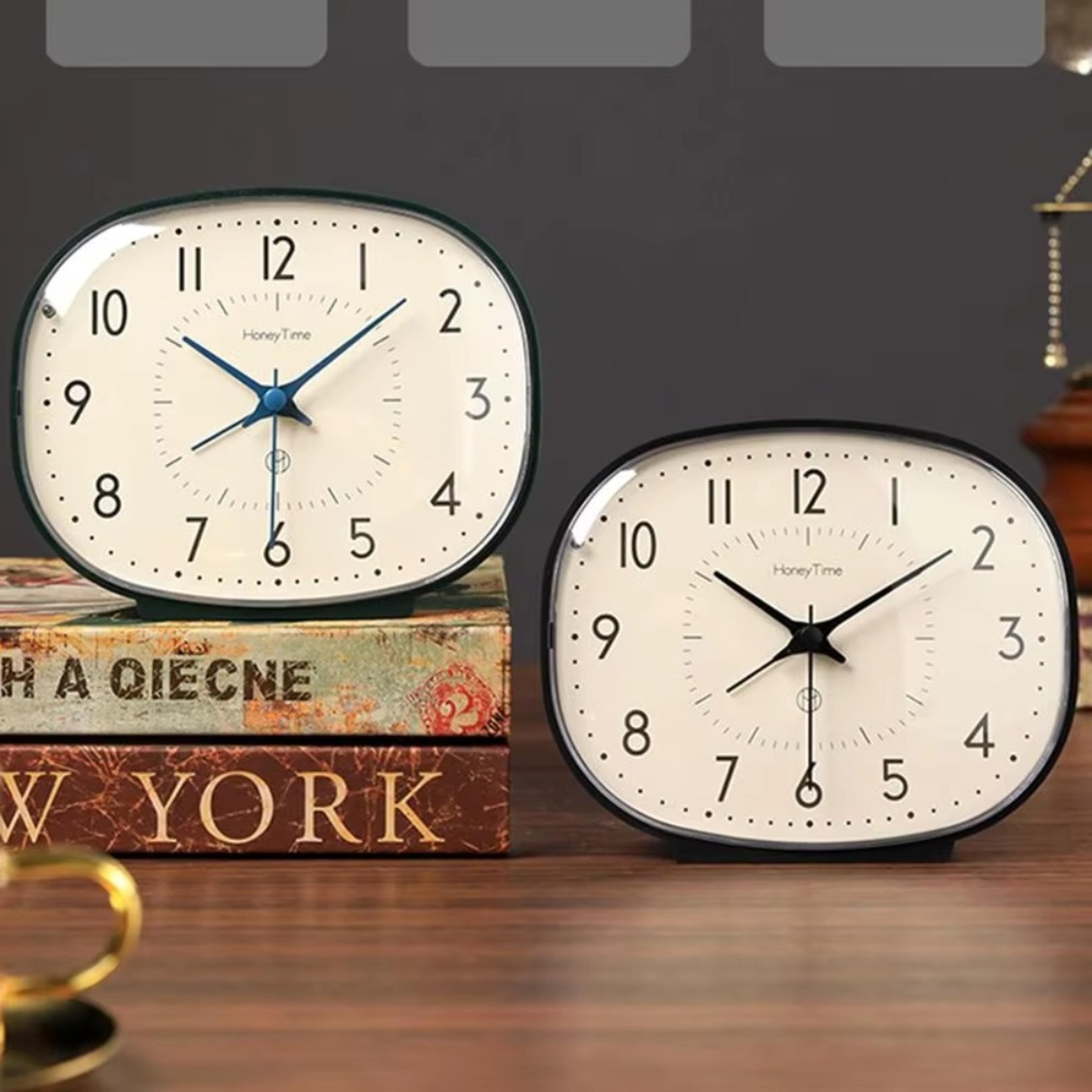 vintage silent desk alarm clock for bedroom bedside table home office decor